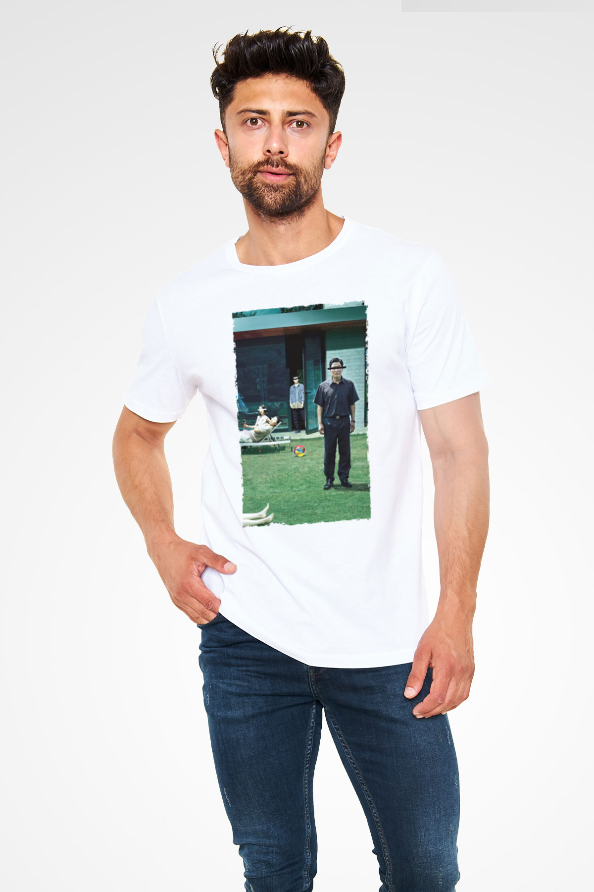 Unisex Parazit (Parasite) Baskılı Beyaz Tişört