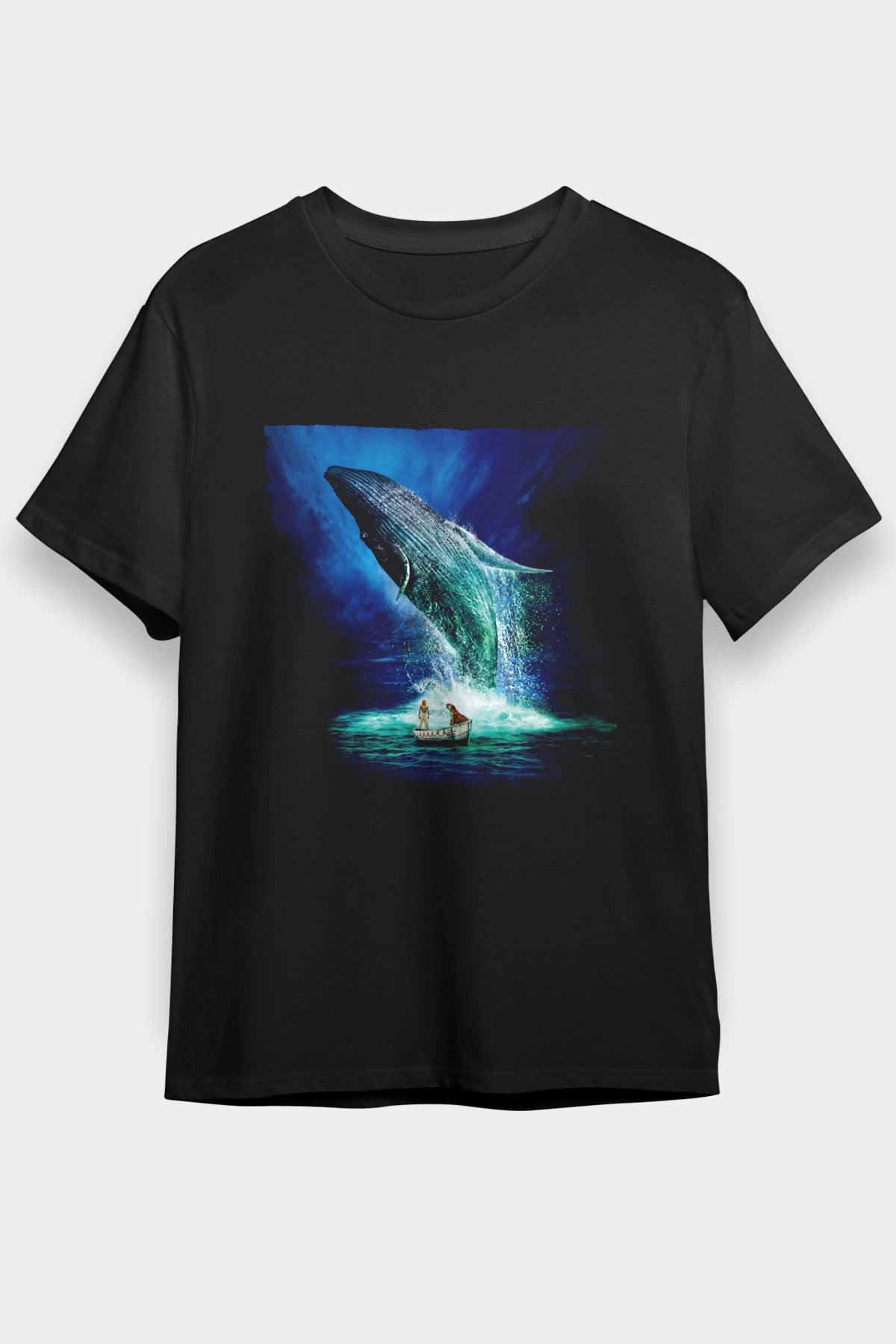 Unisex Pi'nin Yaşamı (Life of Pi) Baskılı Siyah Tshirt