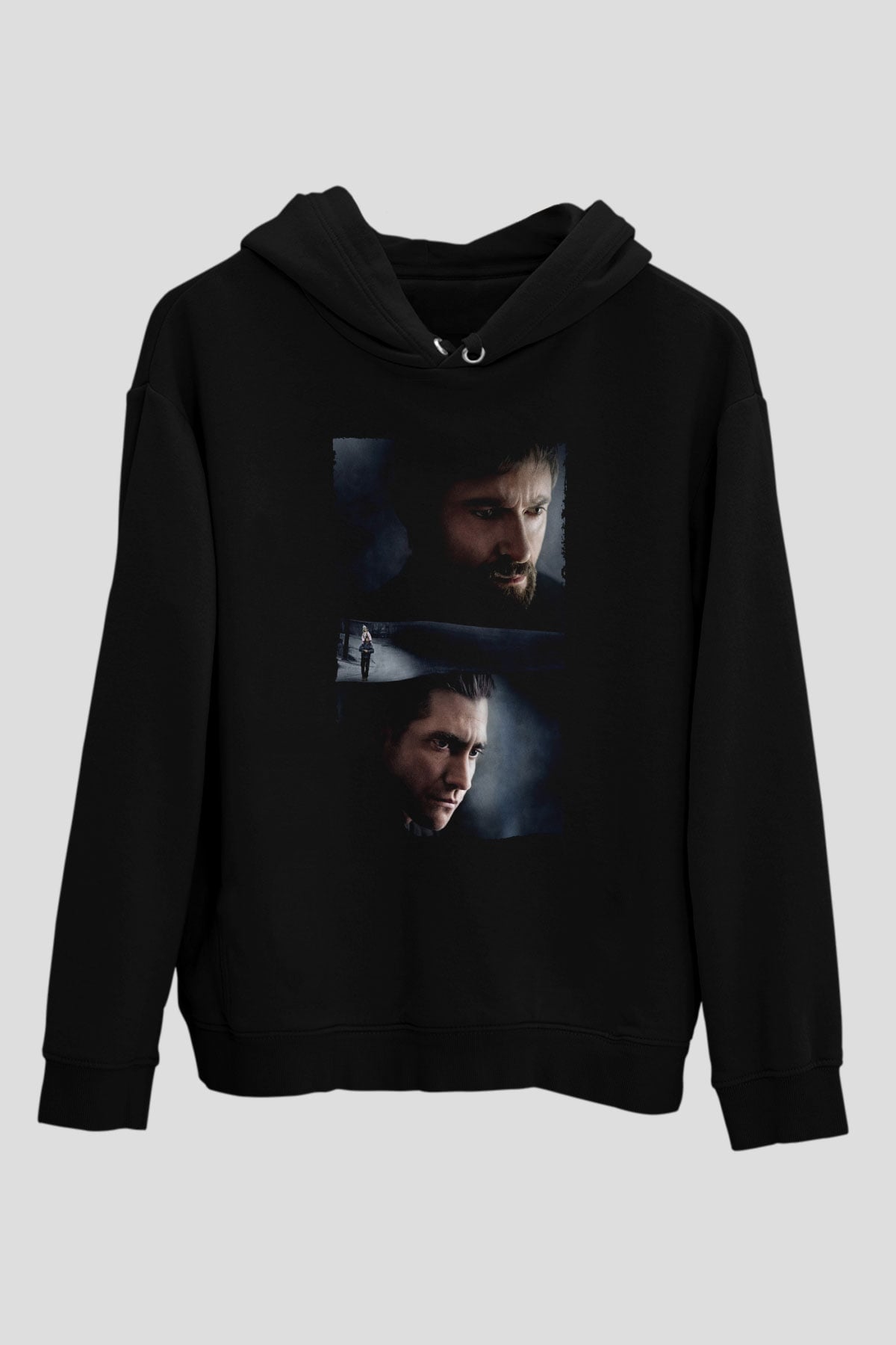 Unisex Prisoners Baskılı Siyah Kapüşonlu Sweatshirt