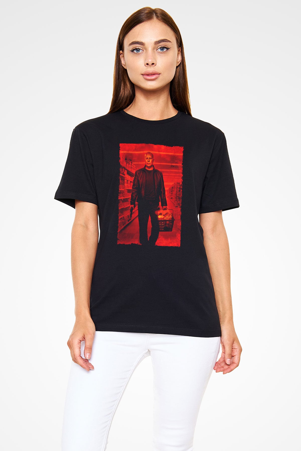 Unisex RED 2 Baskılı Siyah Tshirt