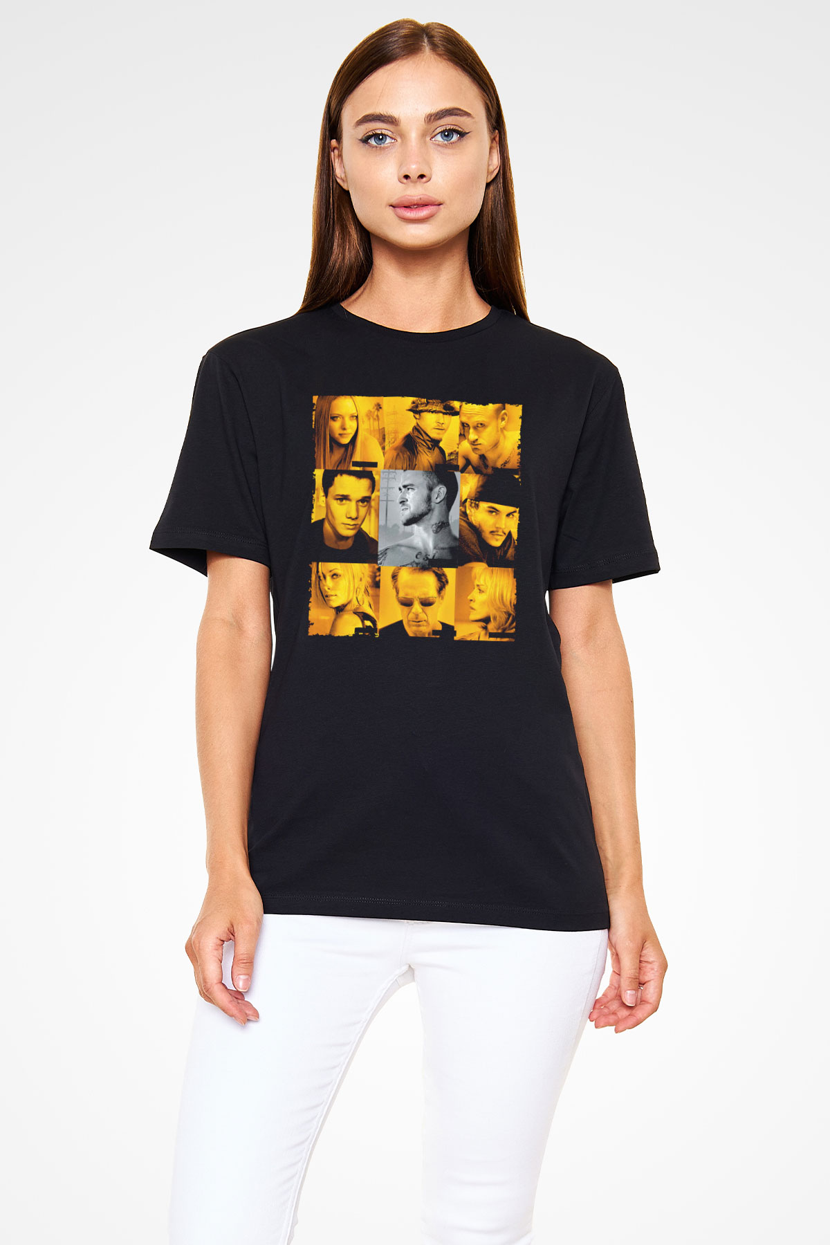 Unisex Rehine (Alpha Dog) Baskılı Siyah T-shirt