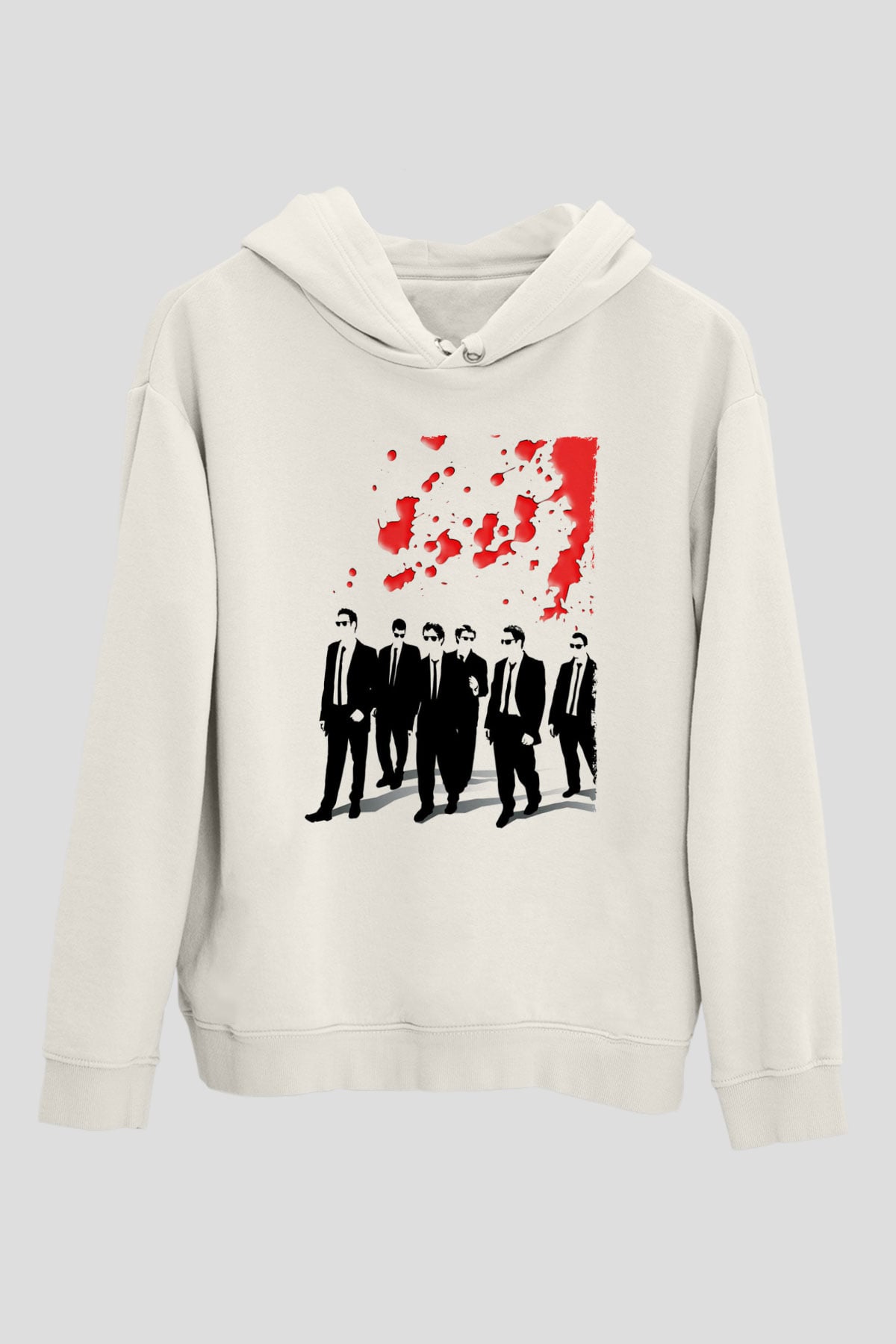 Unisex Rezervuar Köpekleri (Reservoir Dogs) Baskılı Beyaz Kapüşonlu Sweatshirt