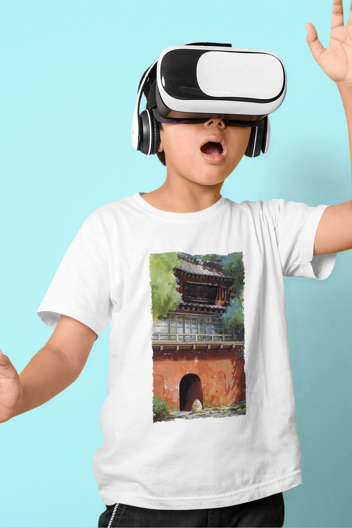 Unisex Ruhların Kaçışı (Spirited Away) Baskılı Beyaz Çocuk Tshirt