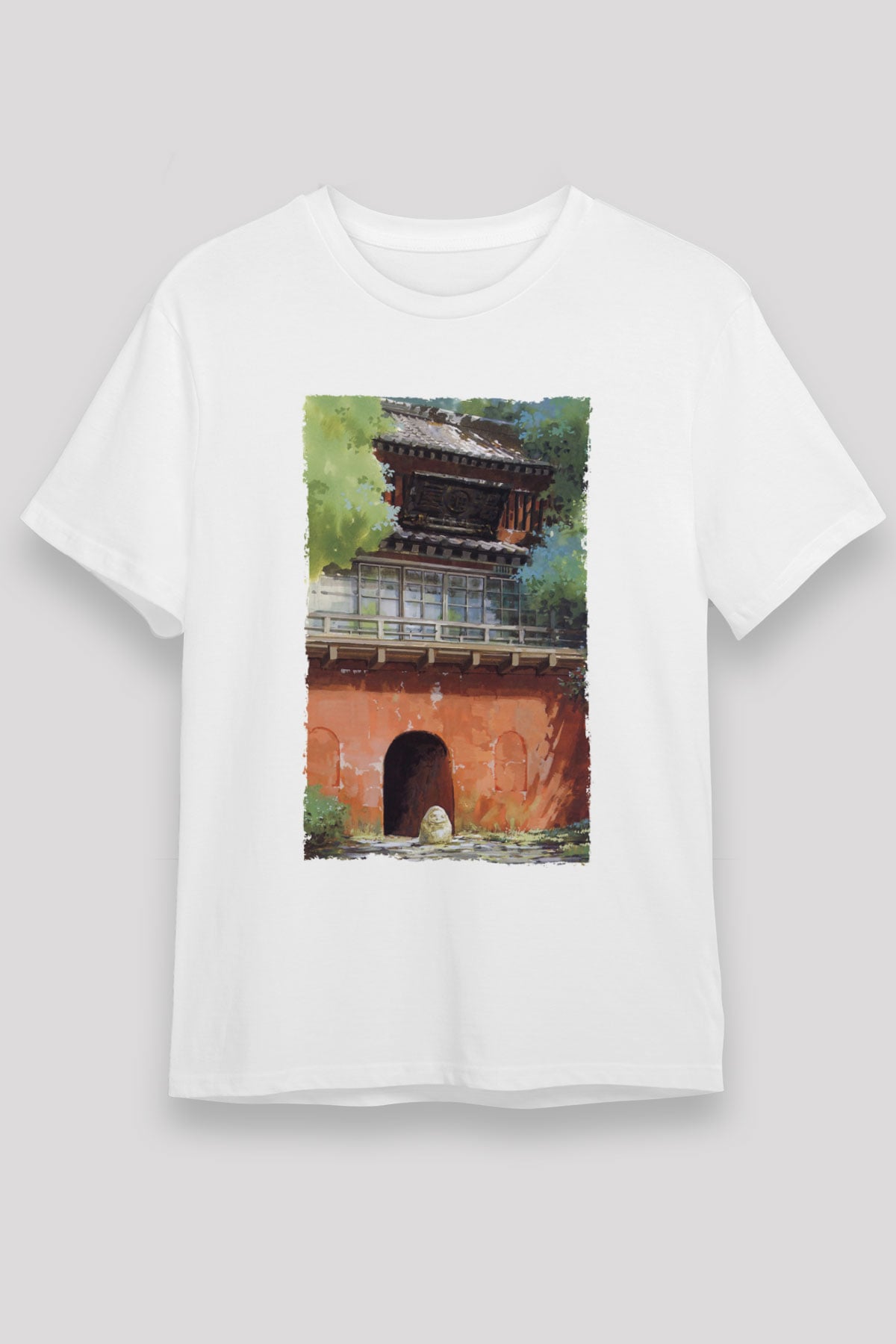 Unisex Ruhların Kaçışı (Spirited Away) Baskılı Beyaz Tshirt