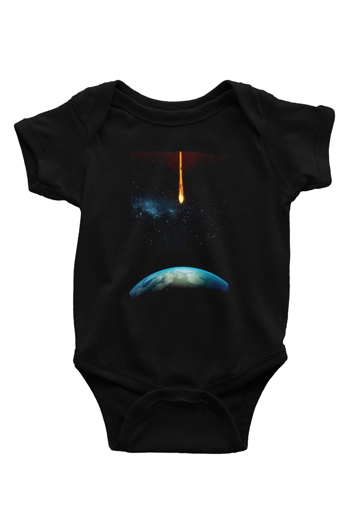 Unisex Salvation Baskılı Siyah Bebek Body - Zıbın