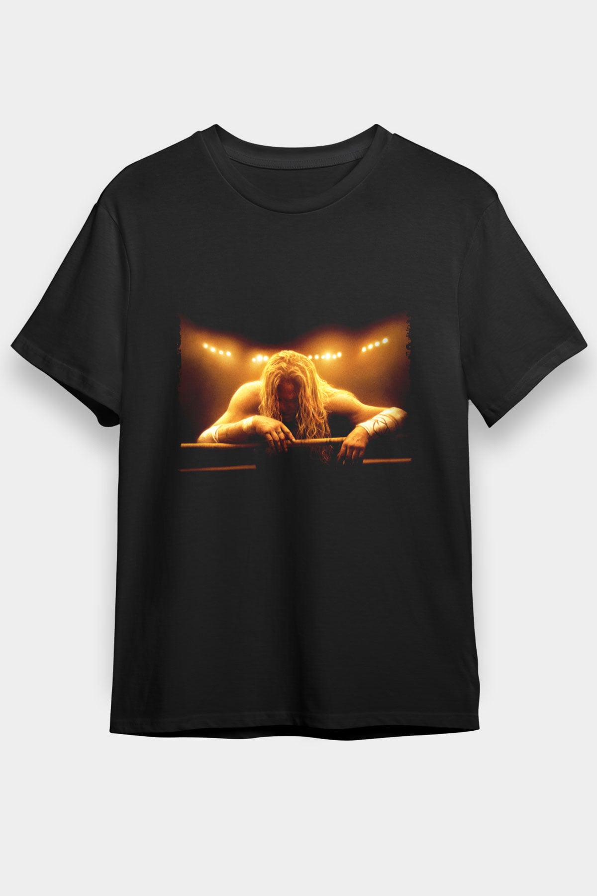 Unisex Şampiyon (The Wrestler) Baskılı Siyah Tişört