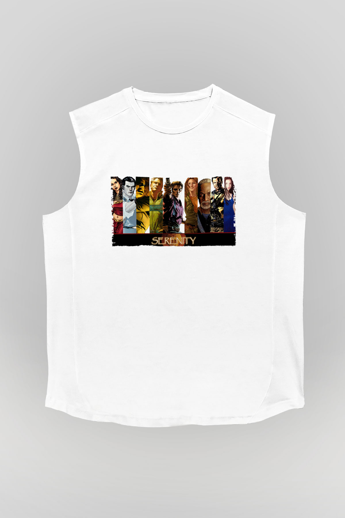 Unisex Serenity Baskılı Beyaz Kolsuz Tshirt