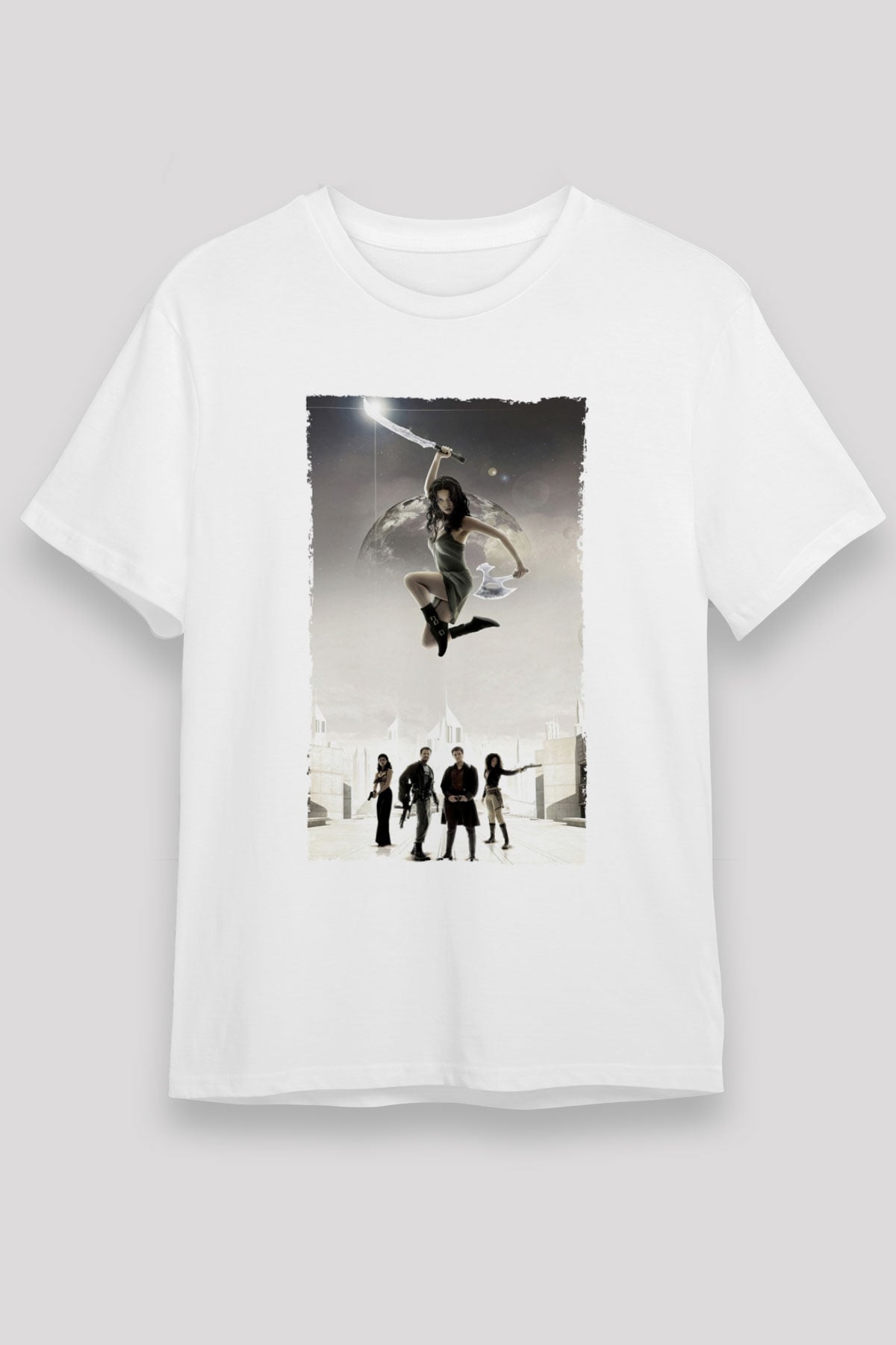Unisex Serenity Baskılı Beyaz Tişört