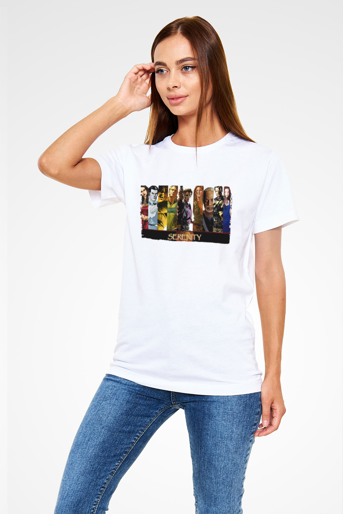Unisex Serenity Baskılı Beyaz Tshirt