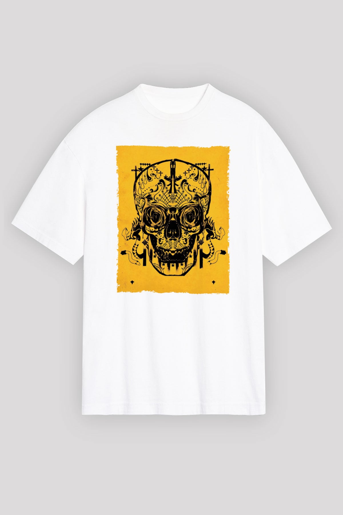 Unisex Sicario Baskılı Beyaz Oversize Oversize T-shirt
