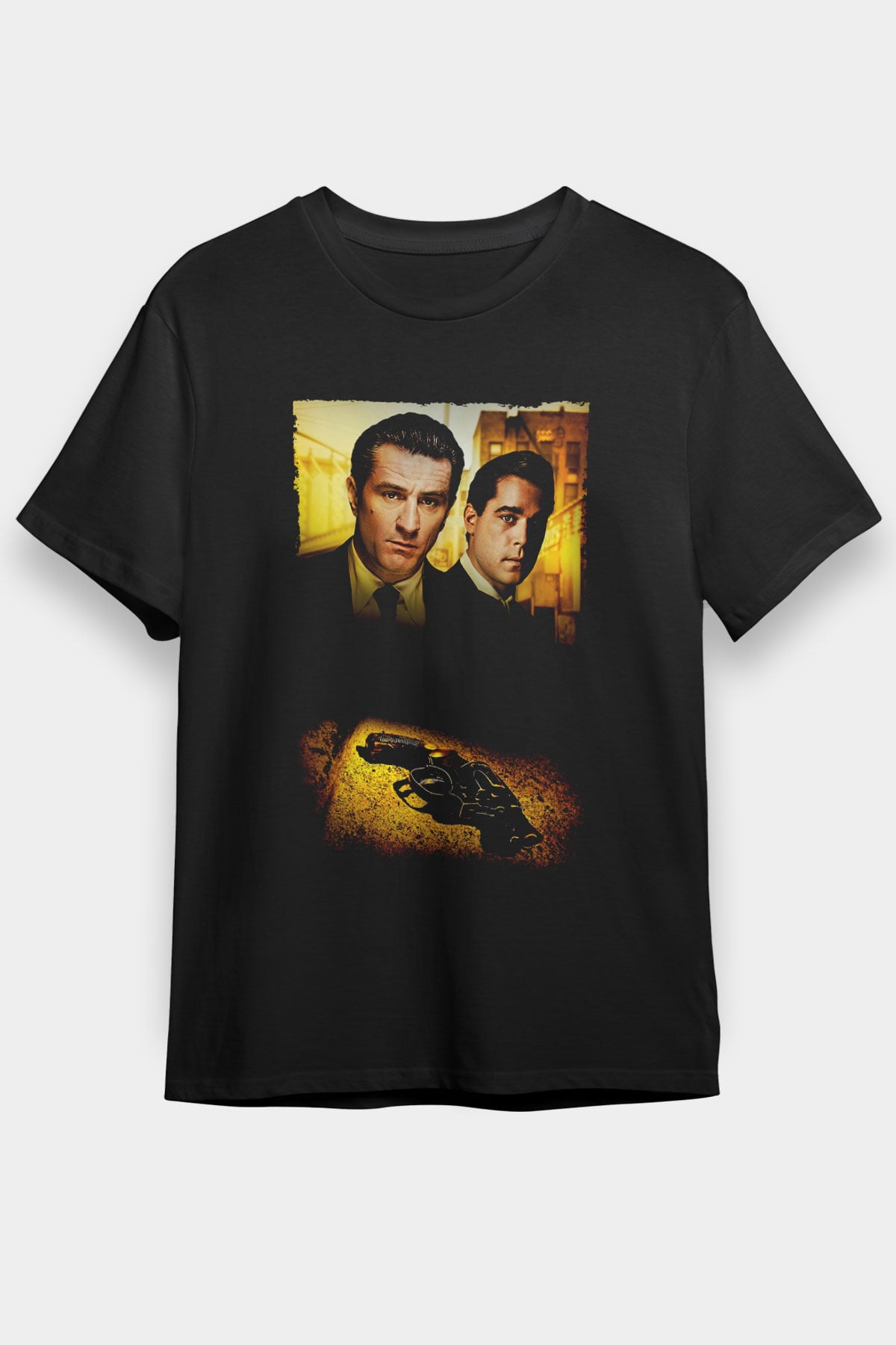 Unisex Sıkı Dostlar (Goodfellas) Baskılı Siyah Tişört
