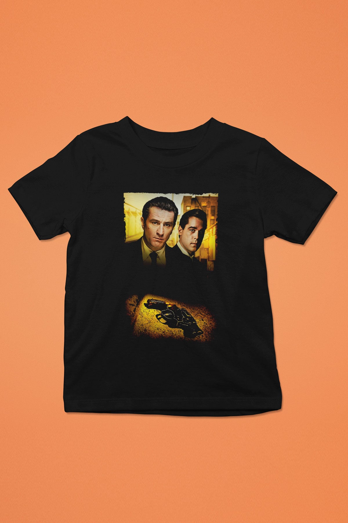 Unisex Sıkı Dostlar (Goodfellas) Baskılı Siyah Çocuk Tişört