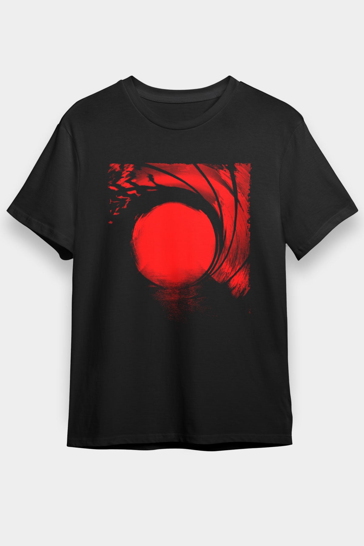 Unisex Skyfall Baskılı Siyah T-Shirt