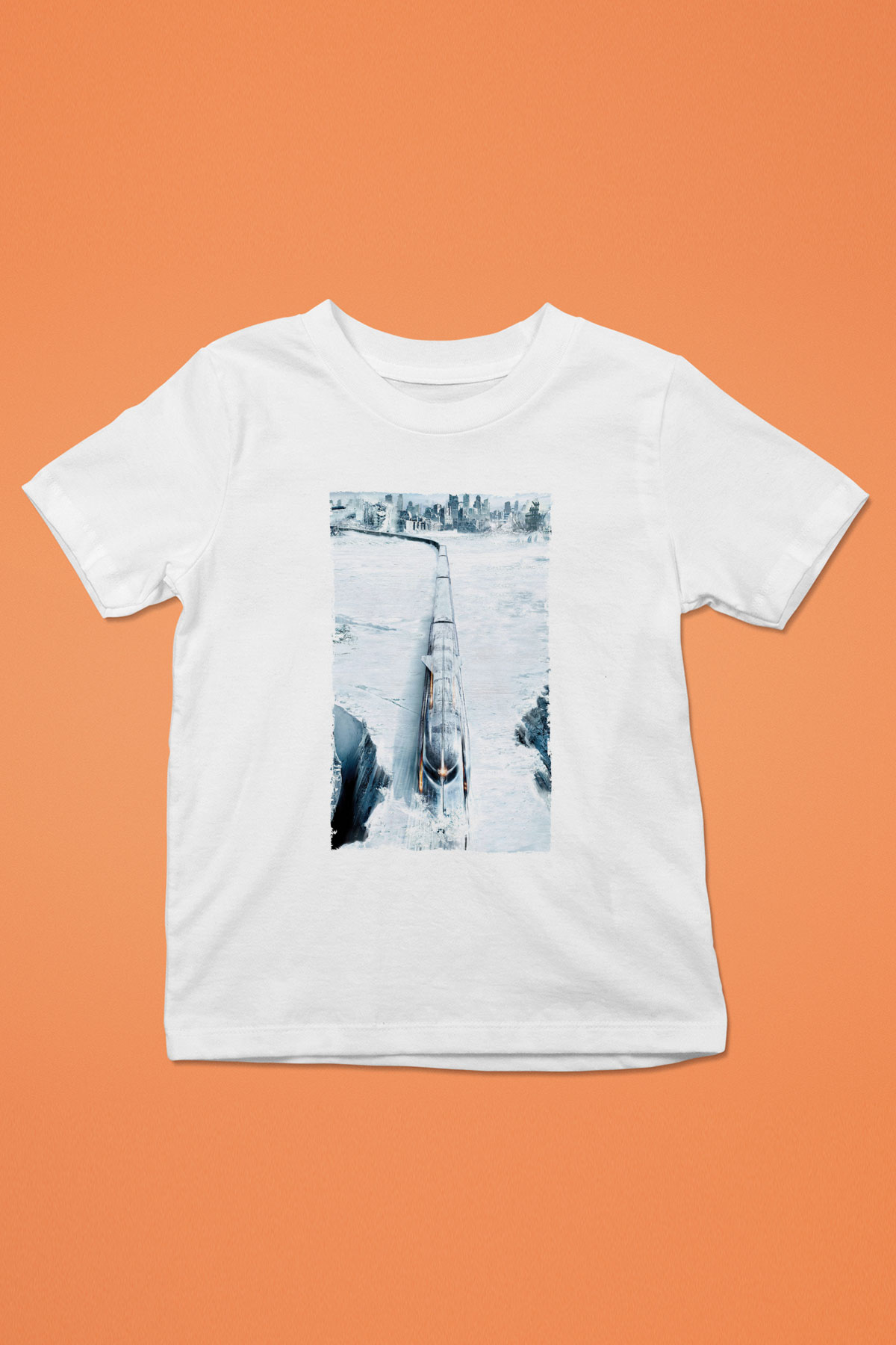 Unisex Snowpiercer Baskılı Beyaz Çocuk Tişört