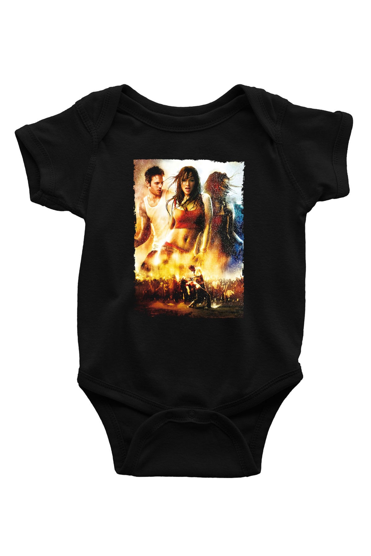 Unisex Sokak Dansı (Step Up 2 The Streets) Baskılı Siyah Bebek Body - Zıbın