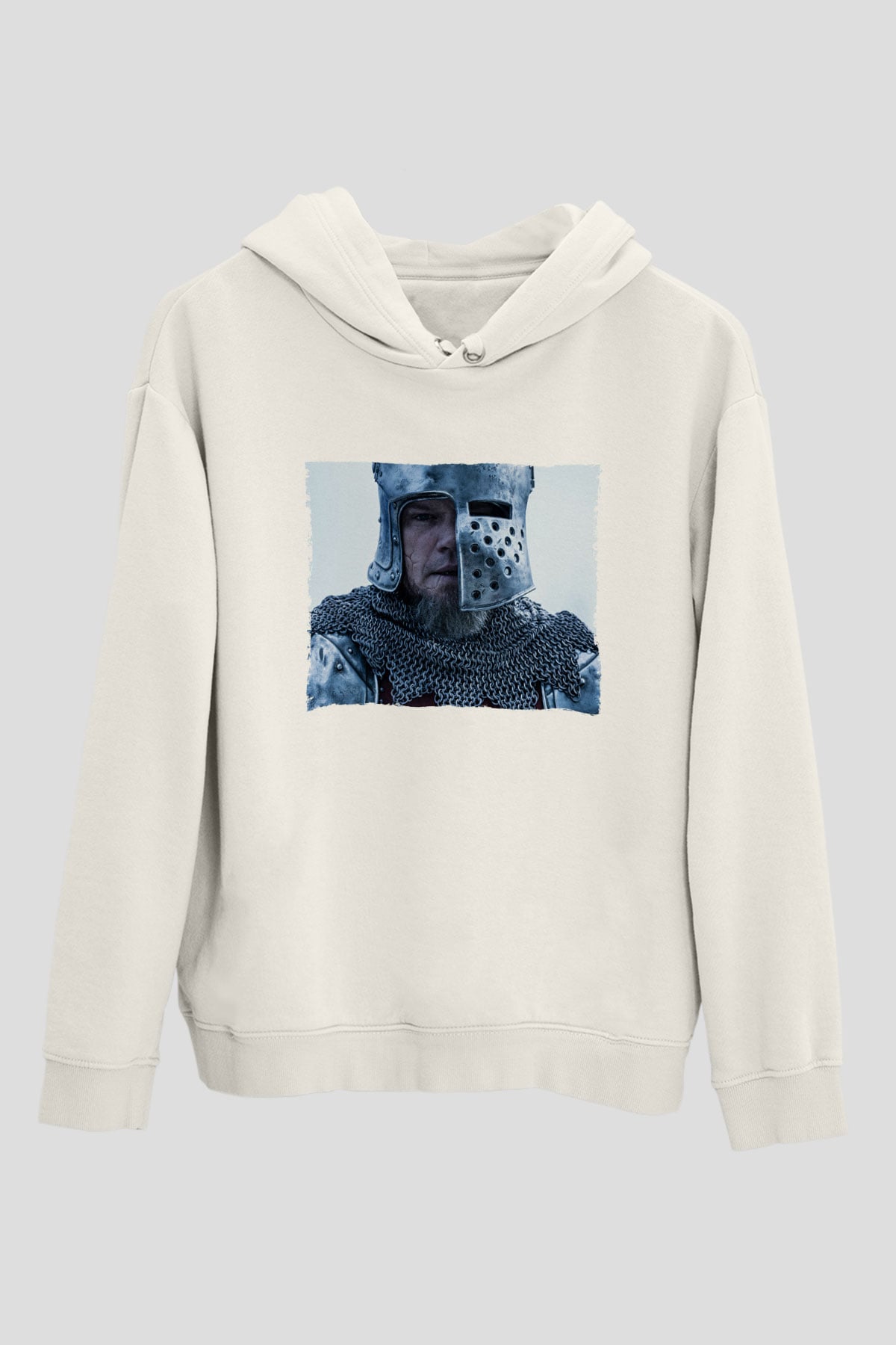Unisex Son Düello (The Last Duel) Baskılı Beyaz Kapüşonlu Sweatshirt