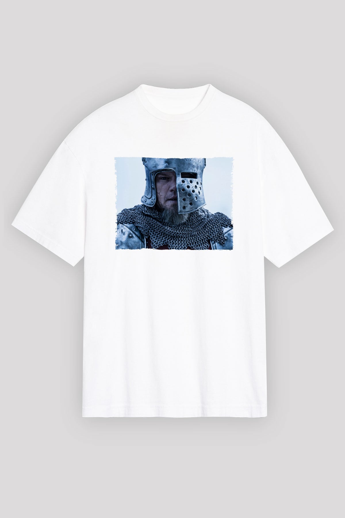 Unisex Son Düello (The Last Duel) Baskılı Beyaz T-shirt
