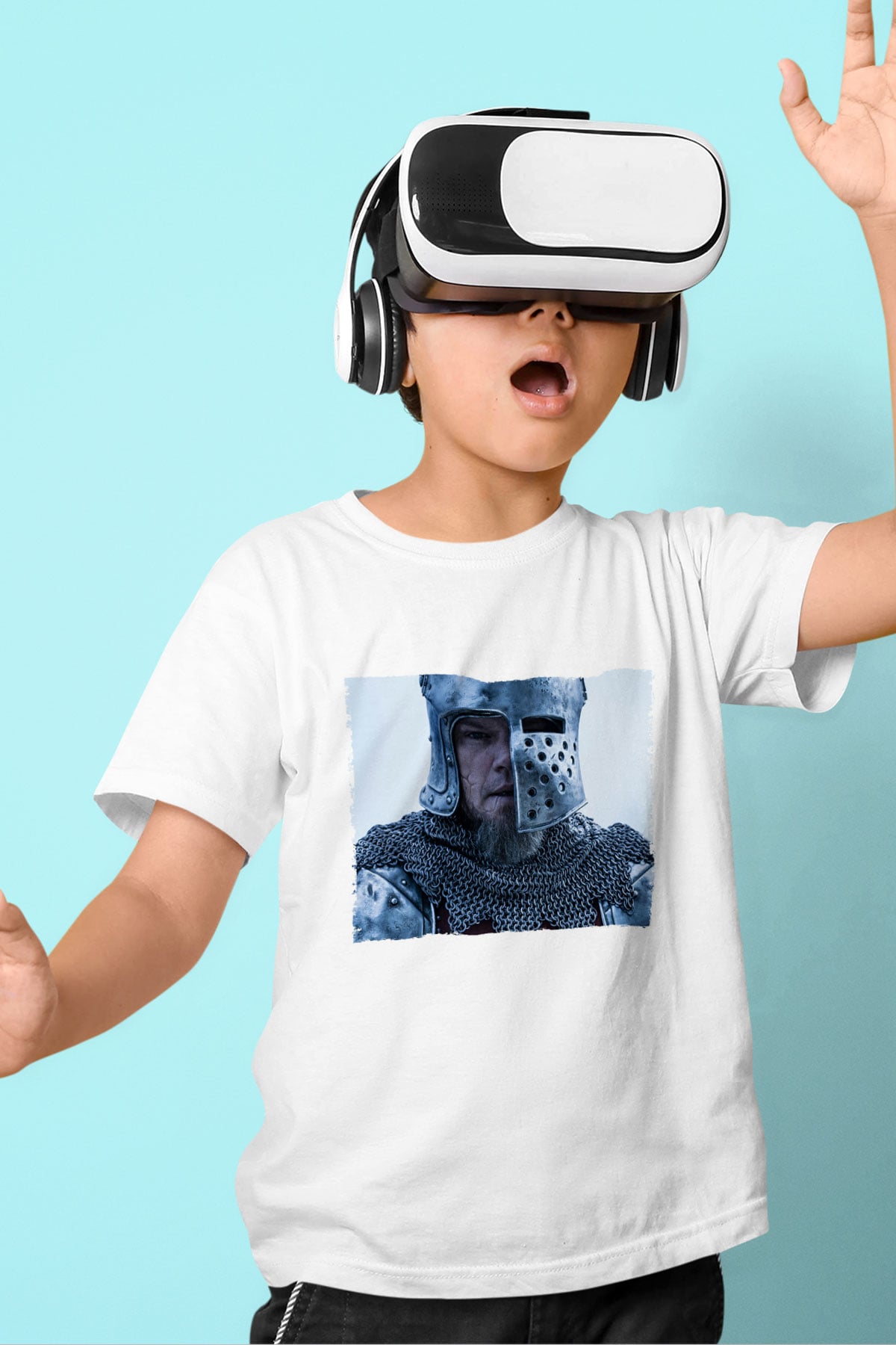 Unisex Son Düello (The Last Duel) Baskılı Beyaz Çocuk Tshirt