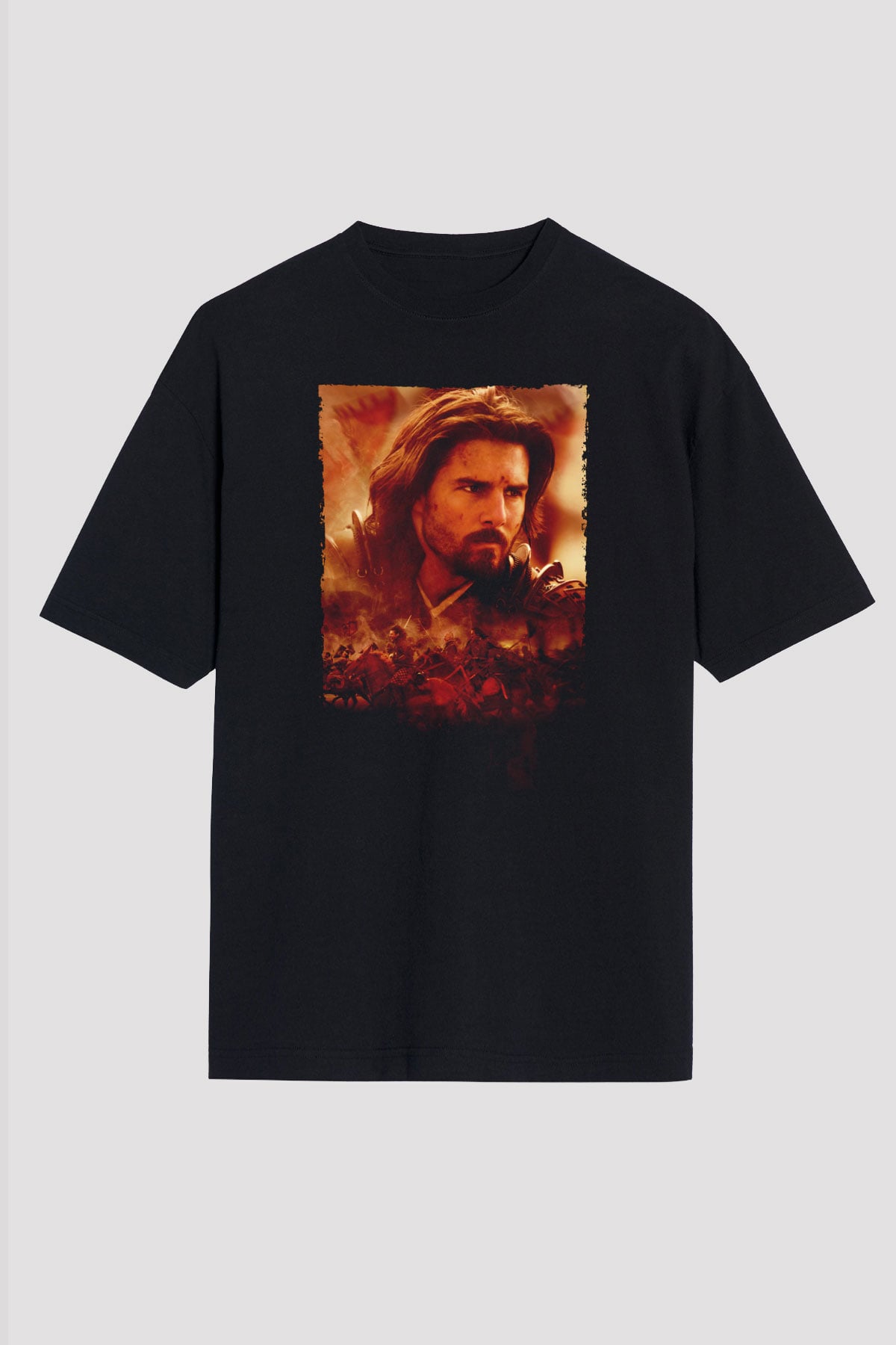 Unisex Son Samuray (The Last Samurai) Baskılı Siyah Oversize T-shirt