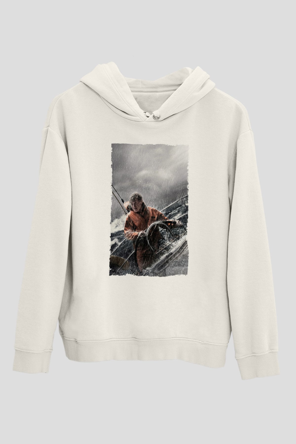 Unisex Sona Doğru - All Is Lost Baskılı Beyaz Kapüşonlu Sweatshirt