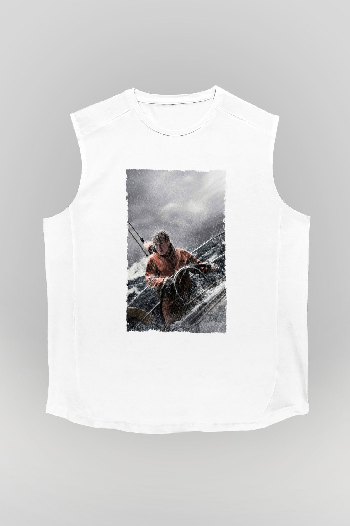 Unisex Sona Doğru - All Is Lost Baskılı Beyaz Kolsuz Tişört