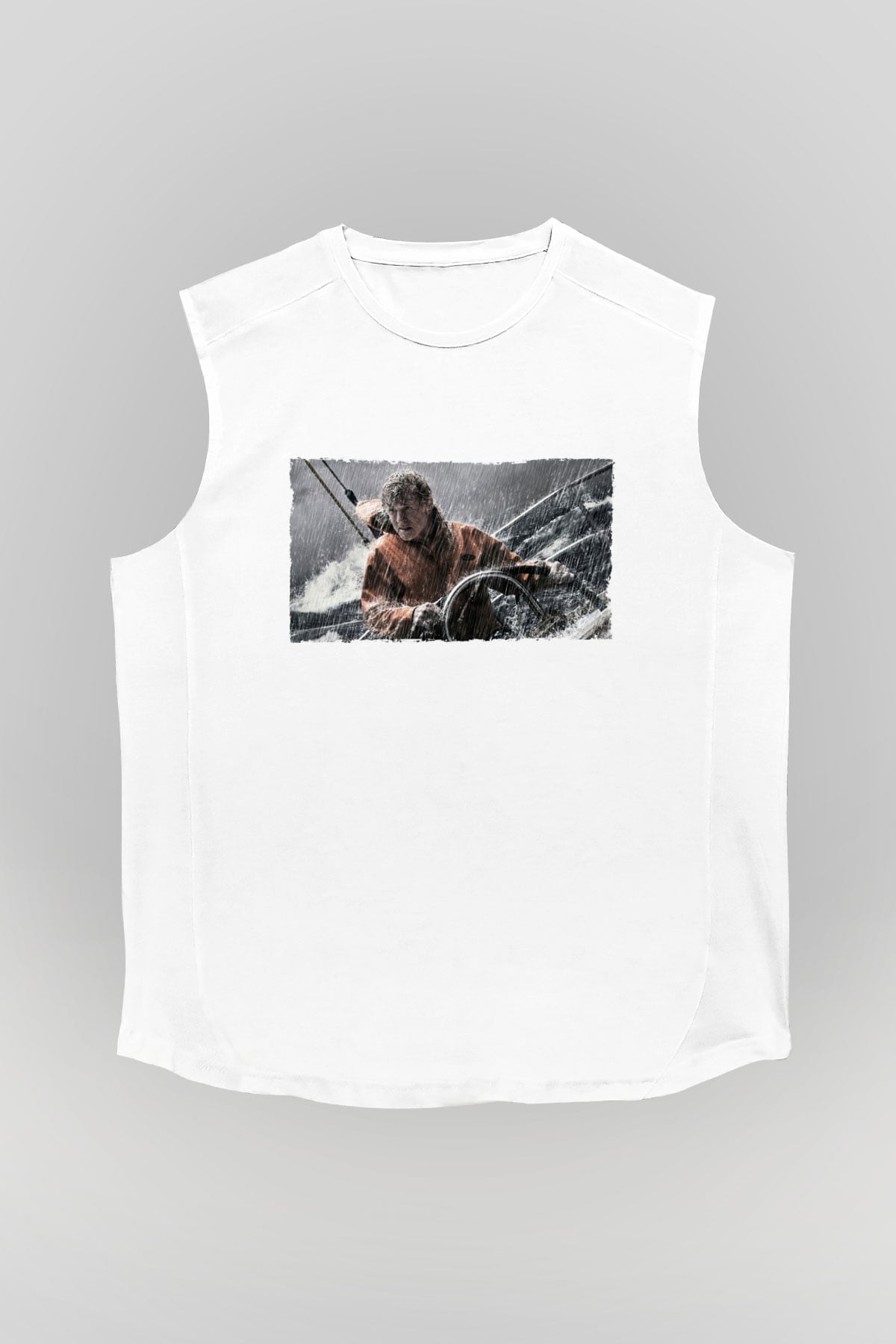 Unisex Sona Doğru - All Is Lost Baskılı Beyaz Kolsuz Tshirt
