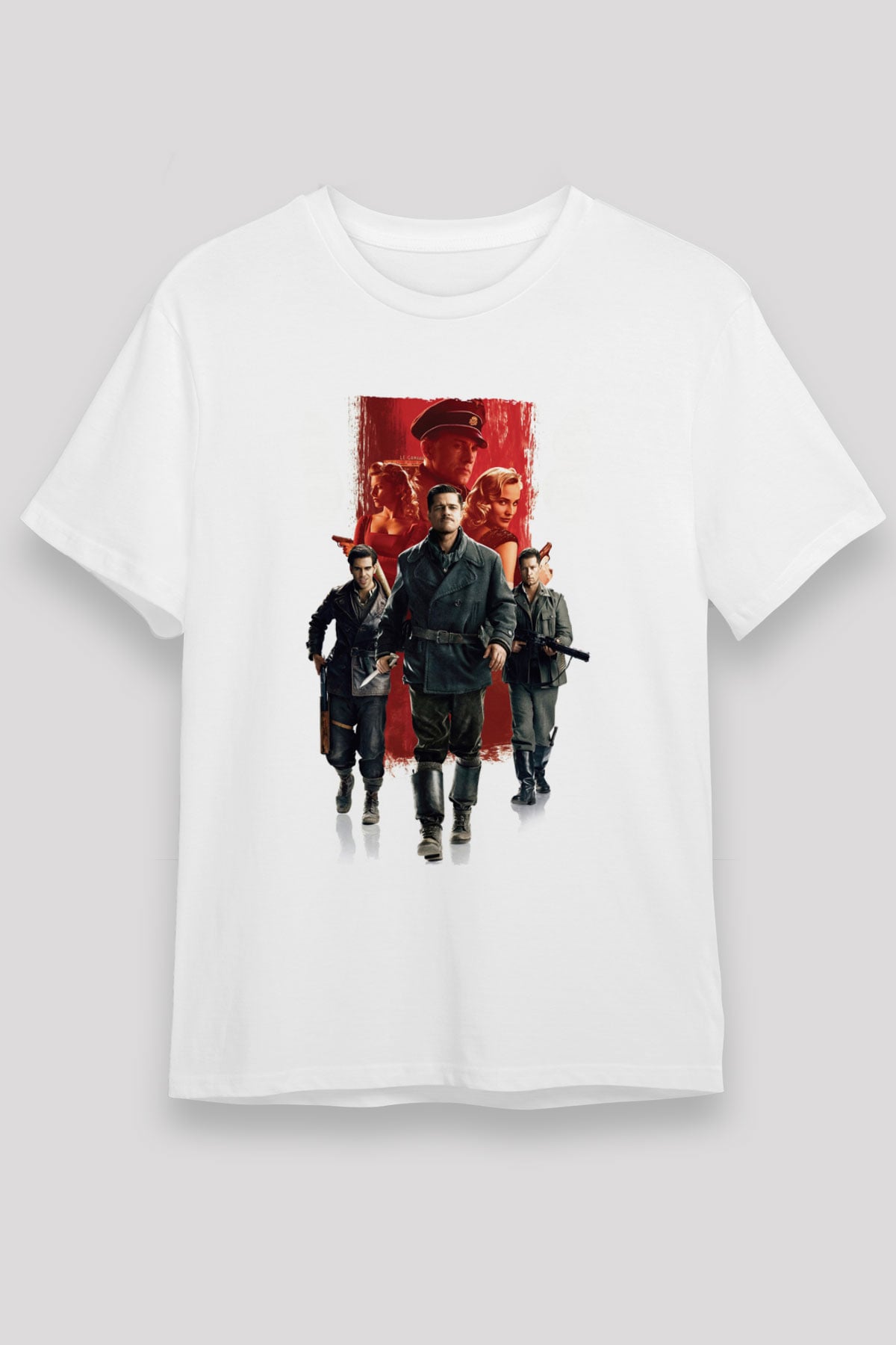 Unisex Soysuzlar Çetesi (Inglourious Basterds) Baskılı Beyaz Tshirt