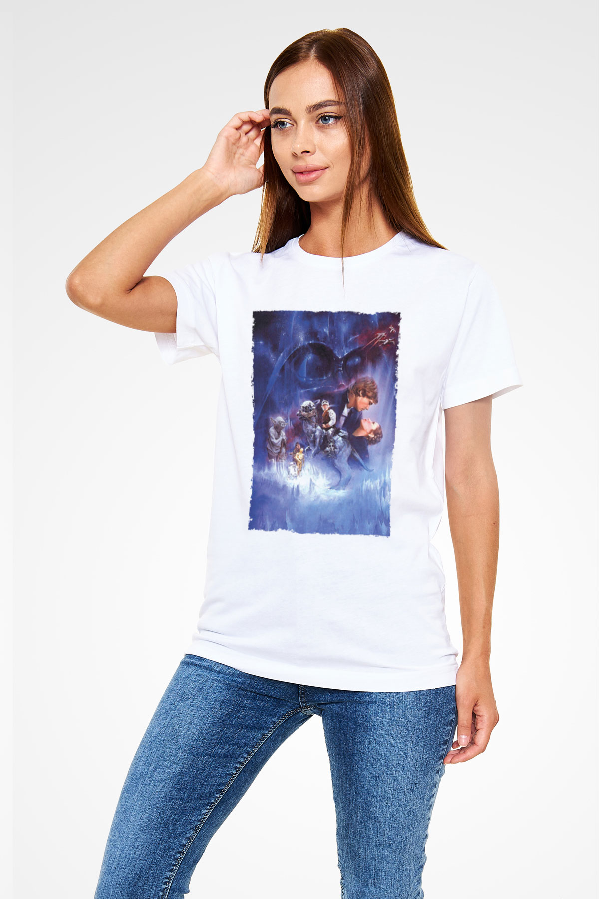 Unisex Star Wars İmparator'un Dönüşü (The Empire Strikes Back) Baskılı Beyaz Tshirt