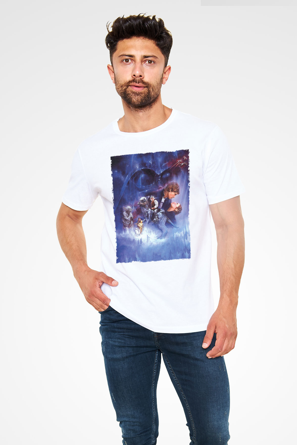 Unisex Star Wars İmparator'un Dönüşü (The Empire Strikes Back) Baskılı Beyaz Tshirt