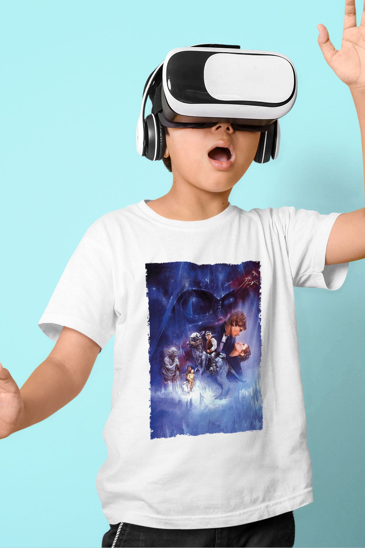 Unisex Star Wars İmparator'un Dönüşü (The Empire Strikes Back) Baskılı Beyaz Çocuk Tshirt
