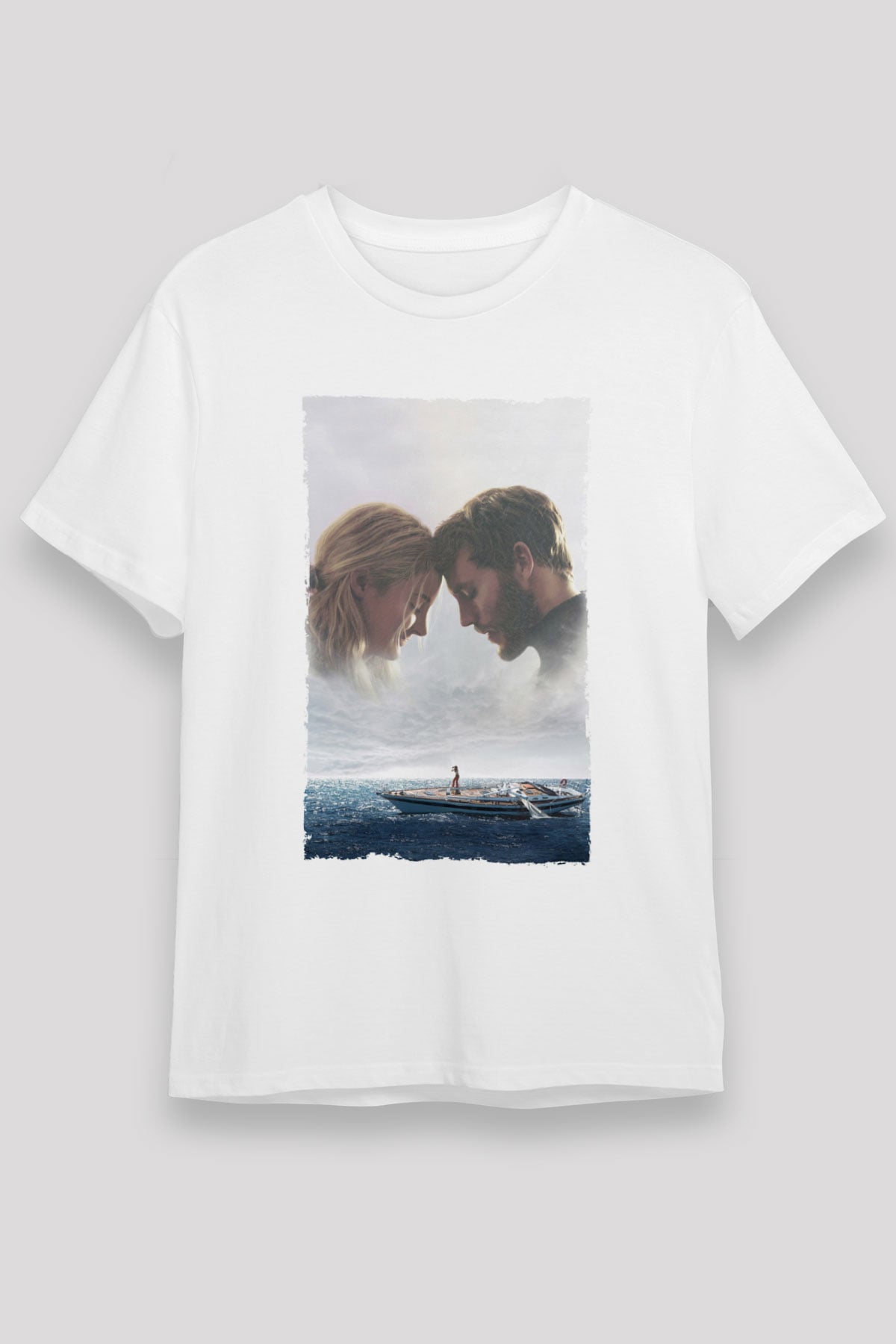 Unisex Sürükleniş - Adrift Baskılı Beyaz Tişört