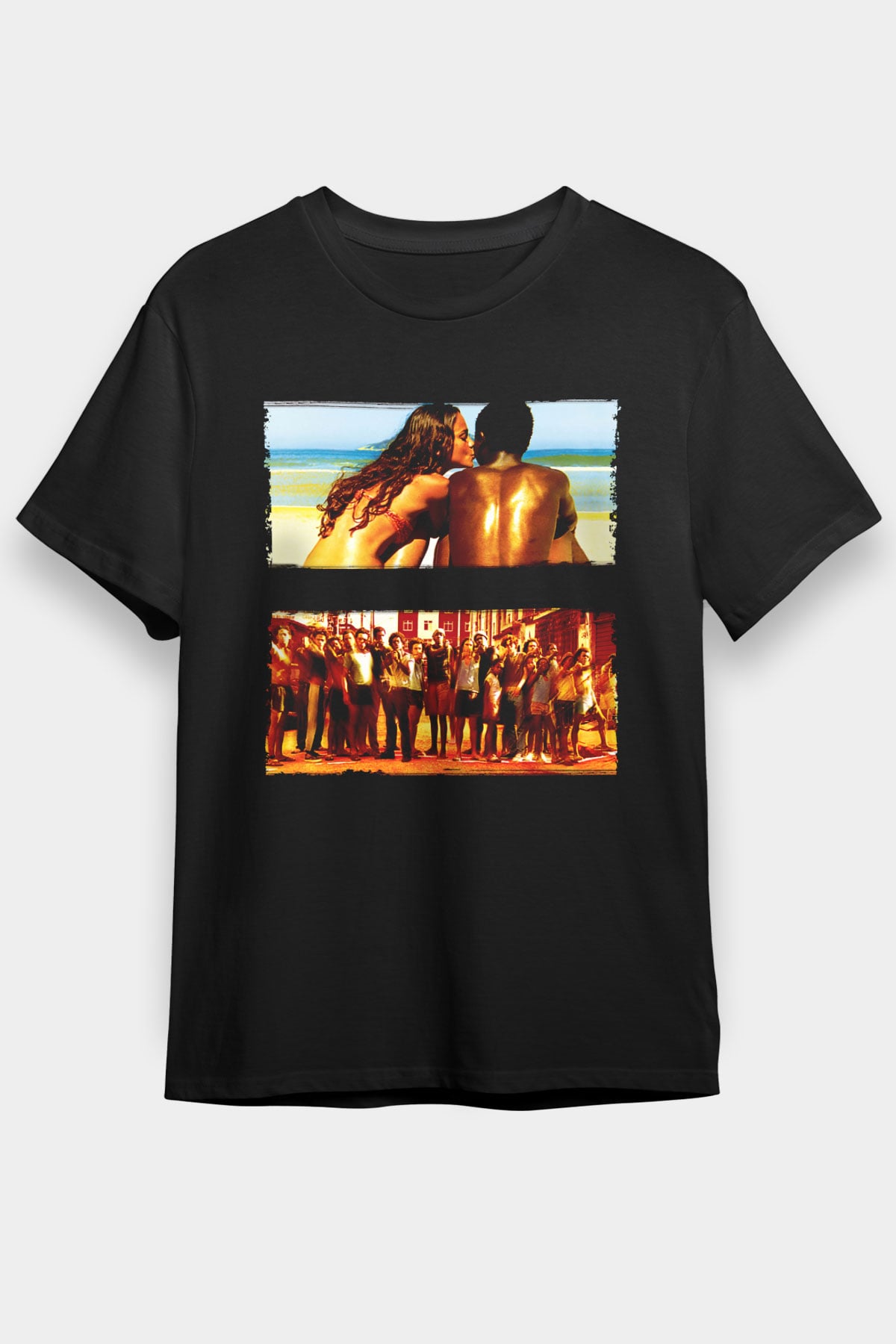 Unisex Tanrı Kent (City of God) Baskılı Siyah Tişört