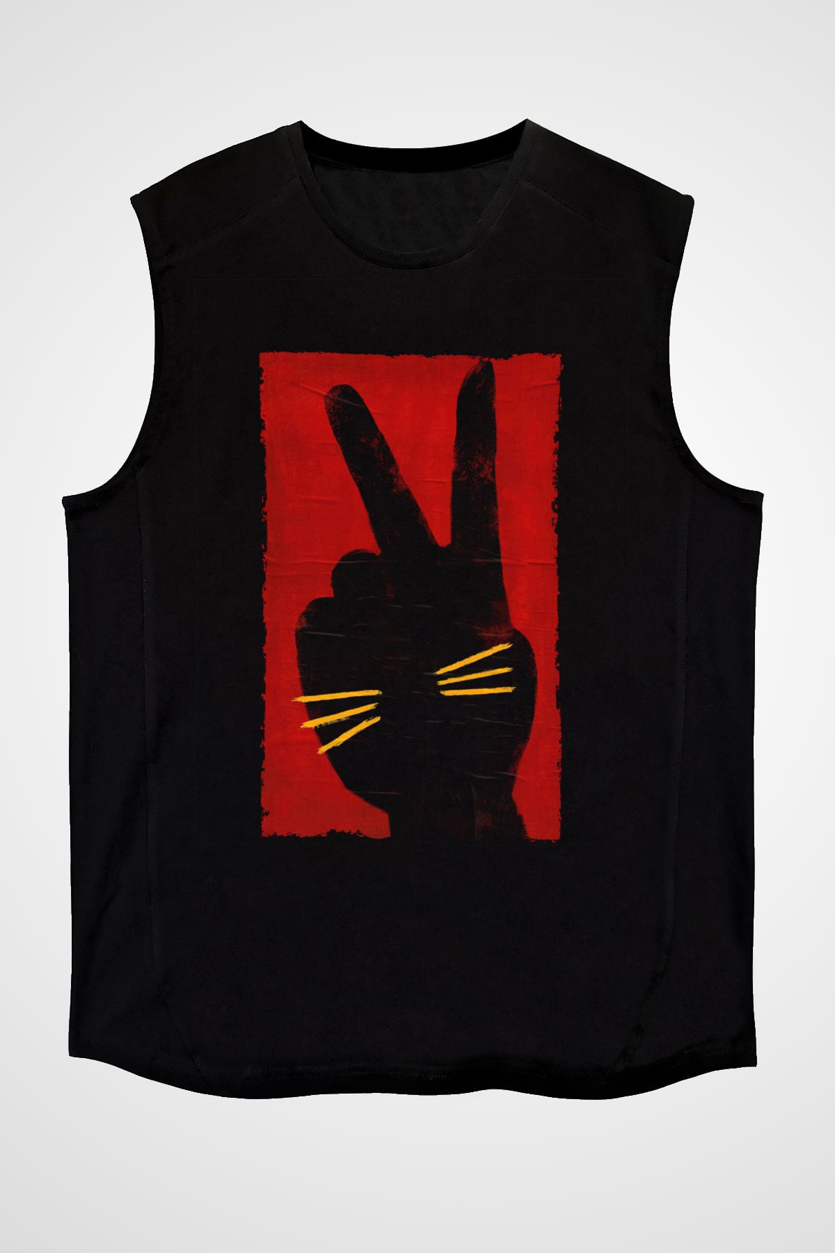 Unisex Tavşan Jojo (Jojo Rabbit) Baskılı Siyah Kolsuz Tshirt