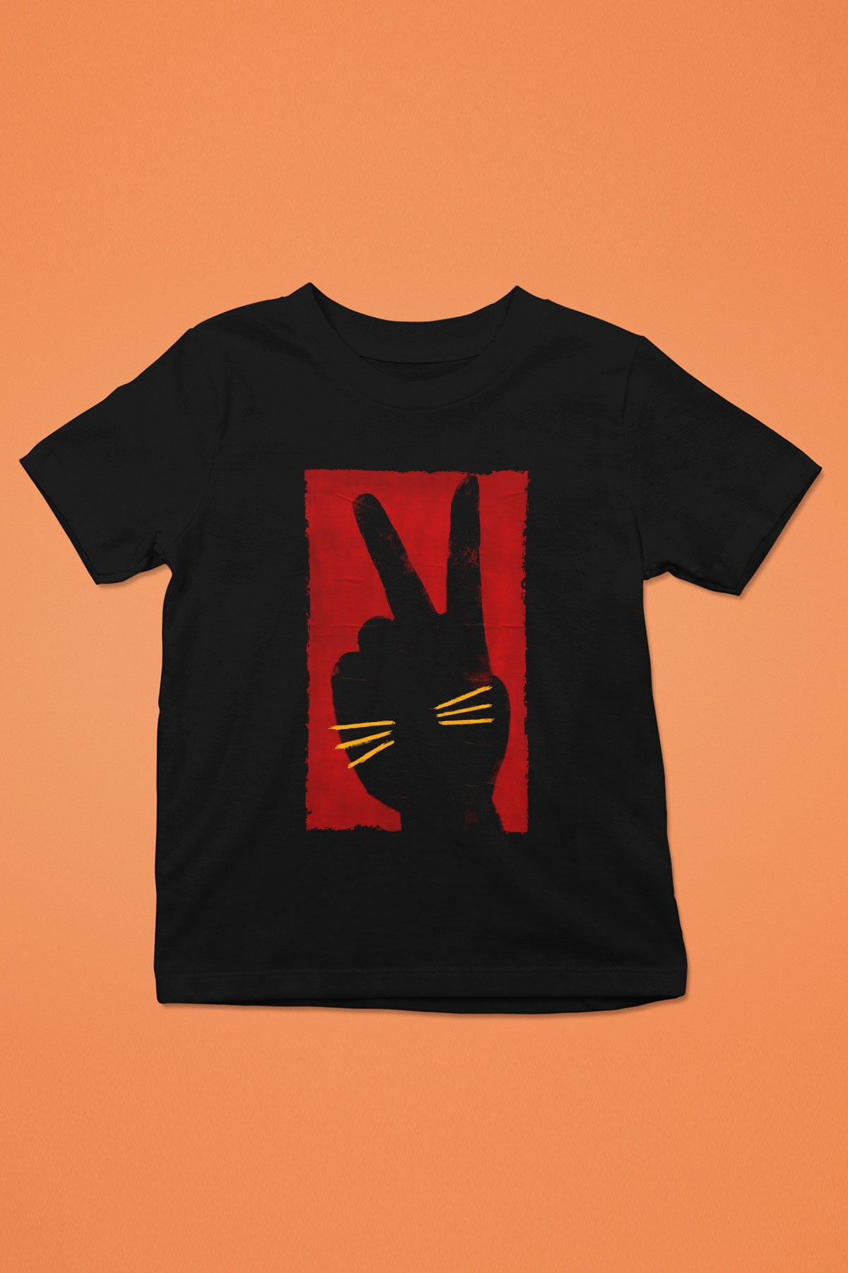 Unisex Tavşan Jojo (Jojo Rabbit) Baskılı Siyah Çocuk Tshirt