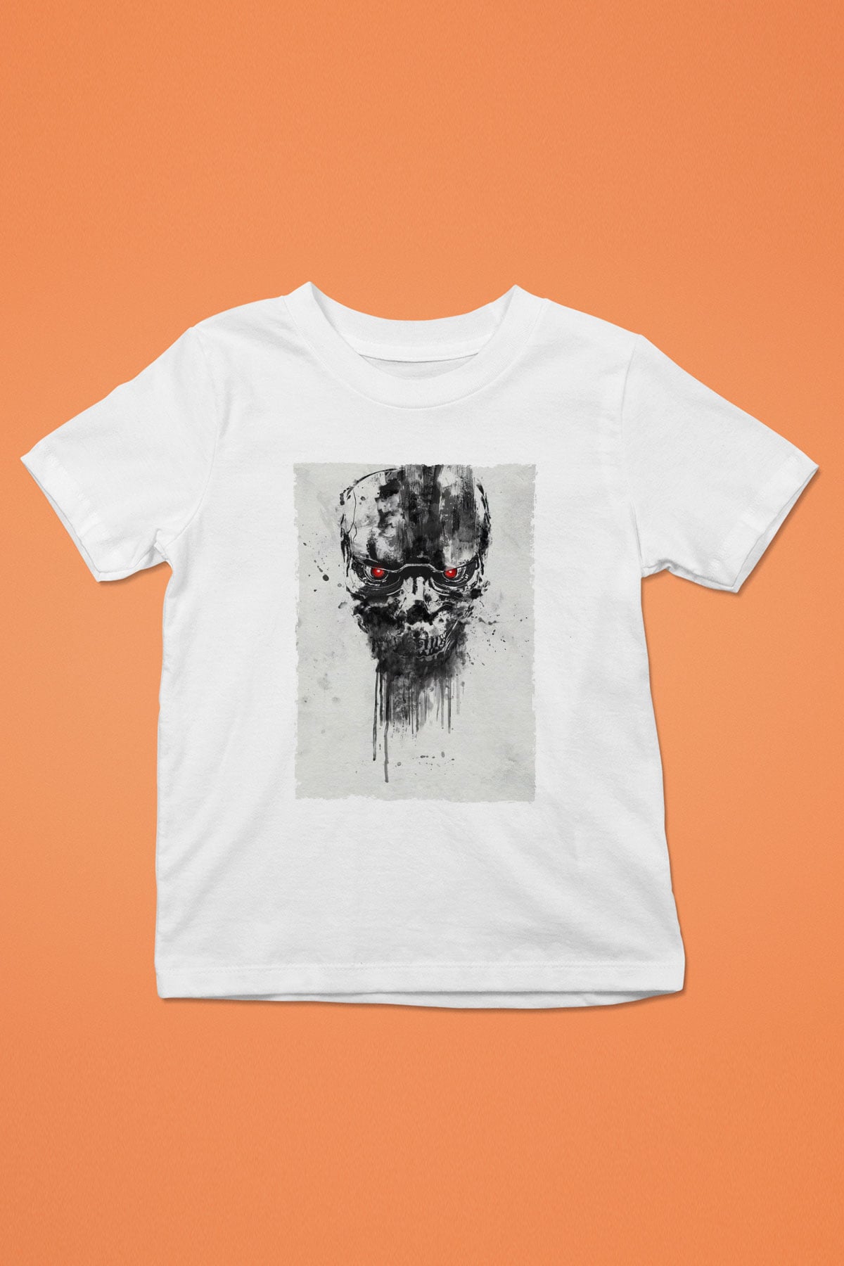 Unisex Terminatör Kara Kader (Terminator Dark Fate) Baskılı Beyaz Çocuk Tshirt