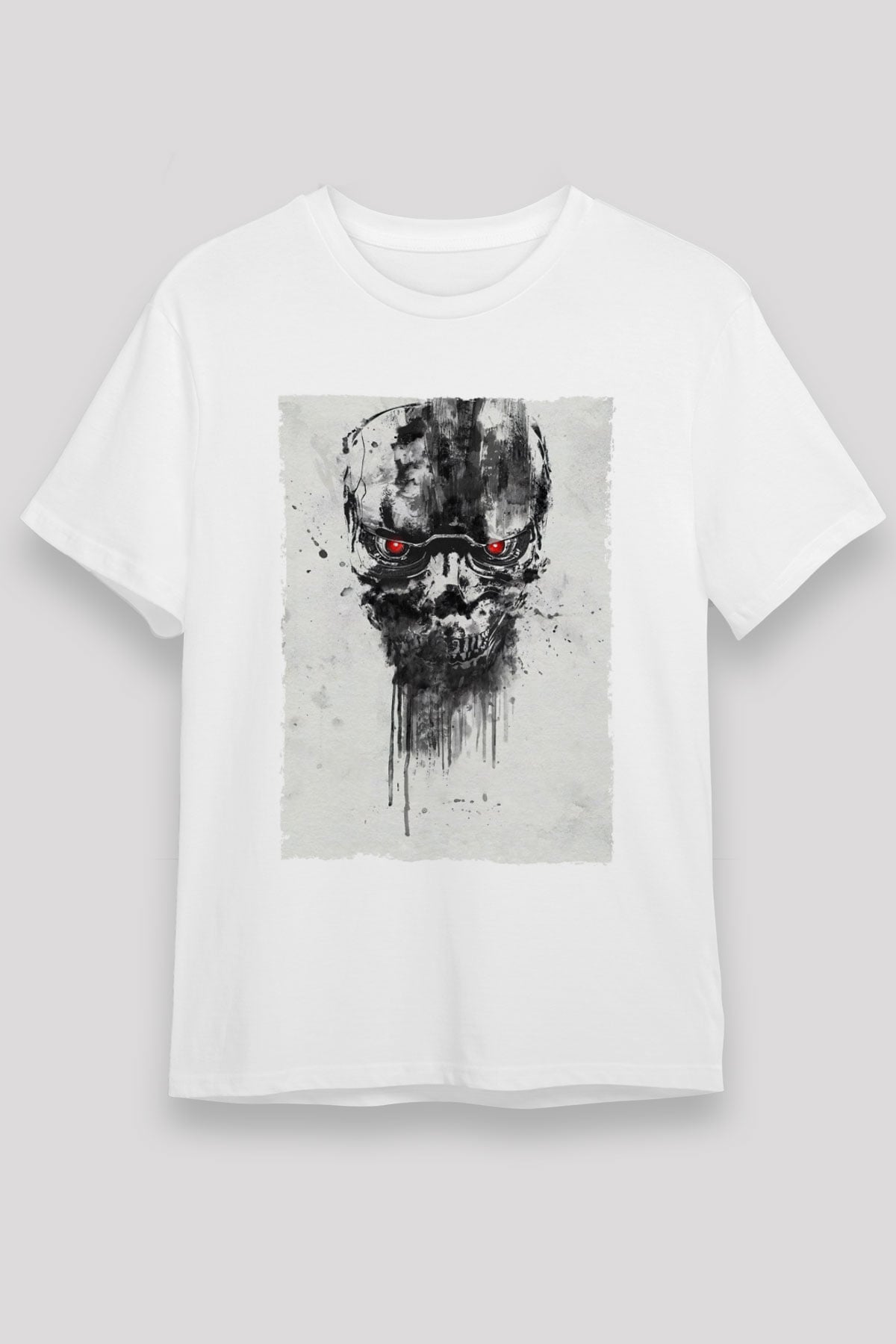Unisex Terminatör Kara Kader (Terminator Dark Fate) Baskılı Beyaz T-shirt