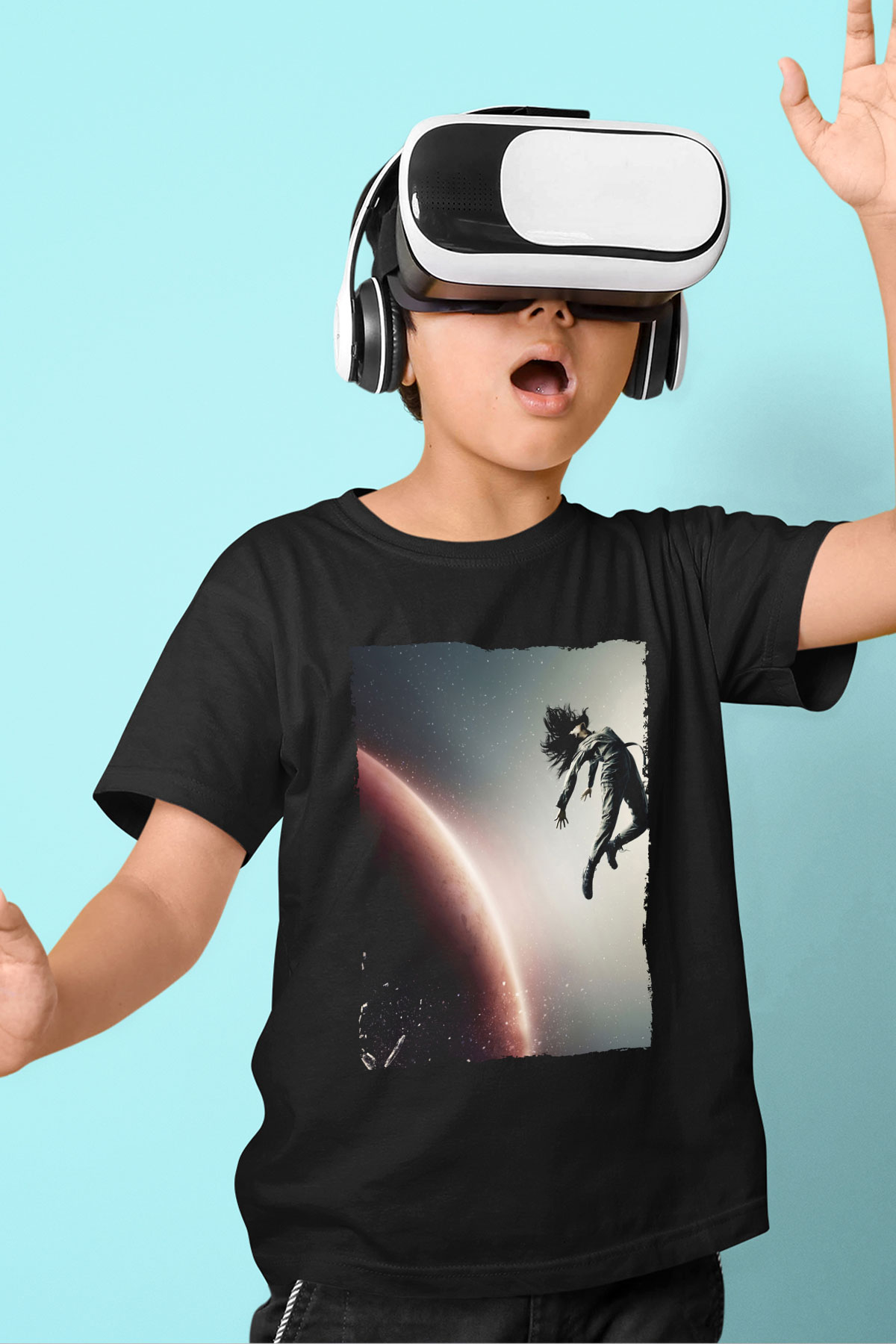Unisex The Expanse Baskılı Siyah Çocuk Tshirt
