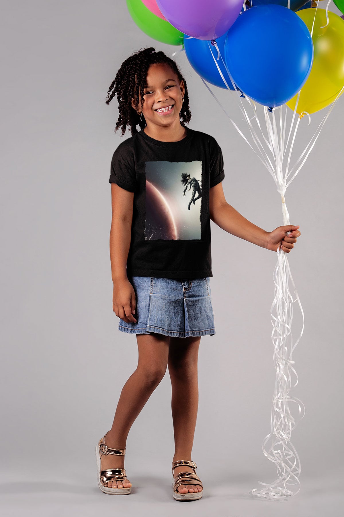 Unisex The Expanse Baskılı Siyah Çocuk Tshirt
