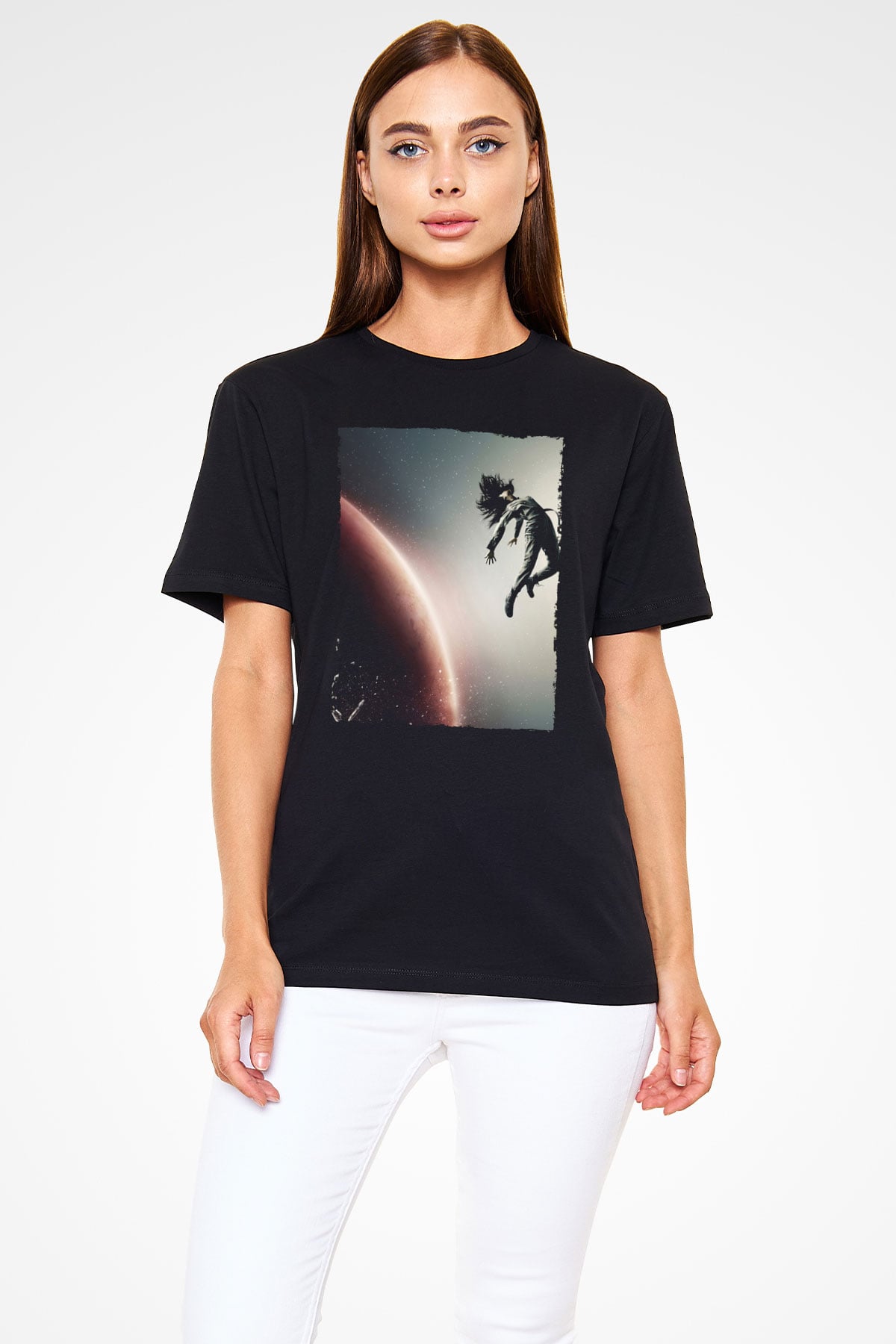 Unisex The Expanse Baskılı Siyah Tshirt