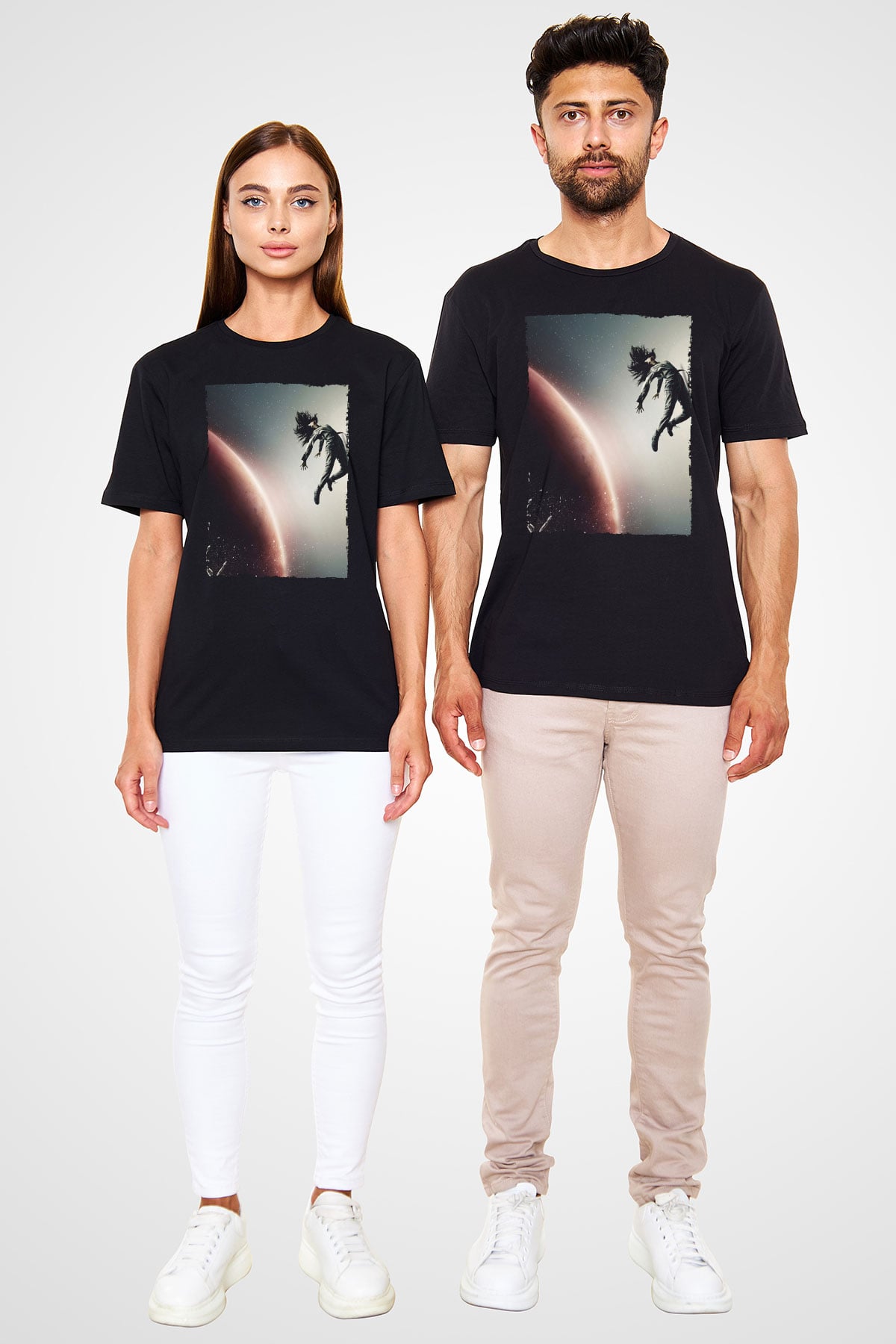 Unisex The Expanse Baskılı Siyah Tshirt
