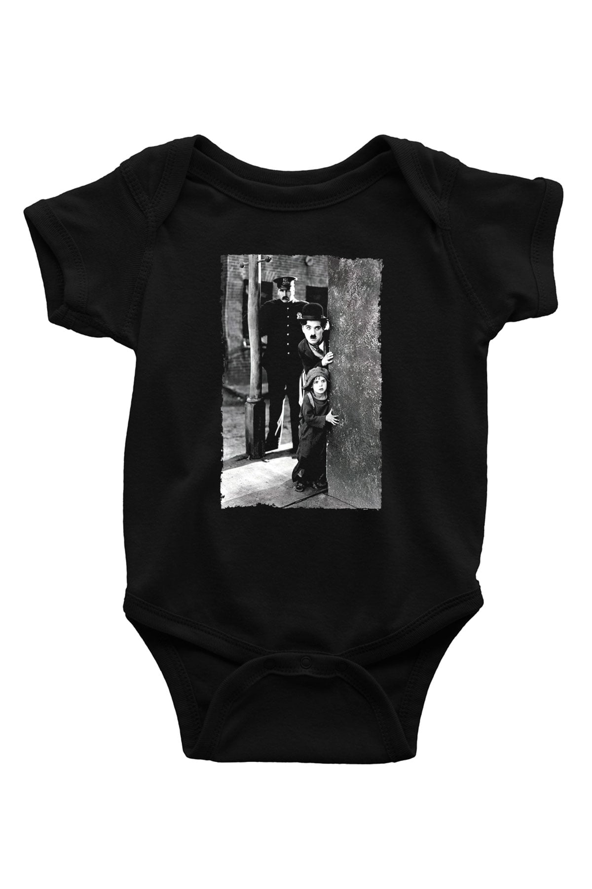 Unisex The Kid Baskılı Siyah Bebek Body - Zıbın