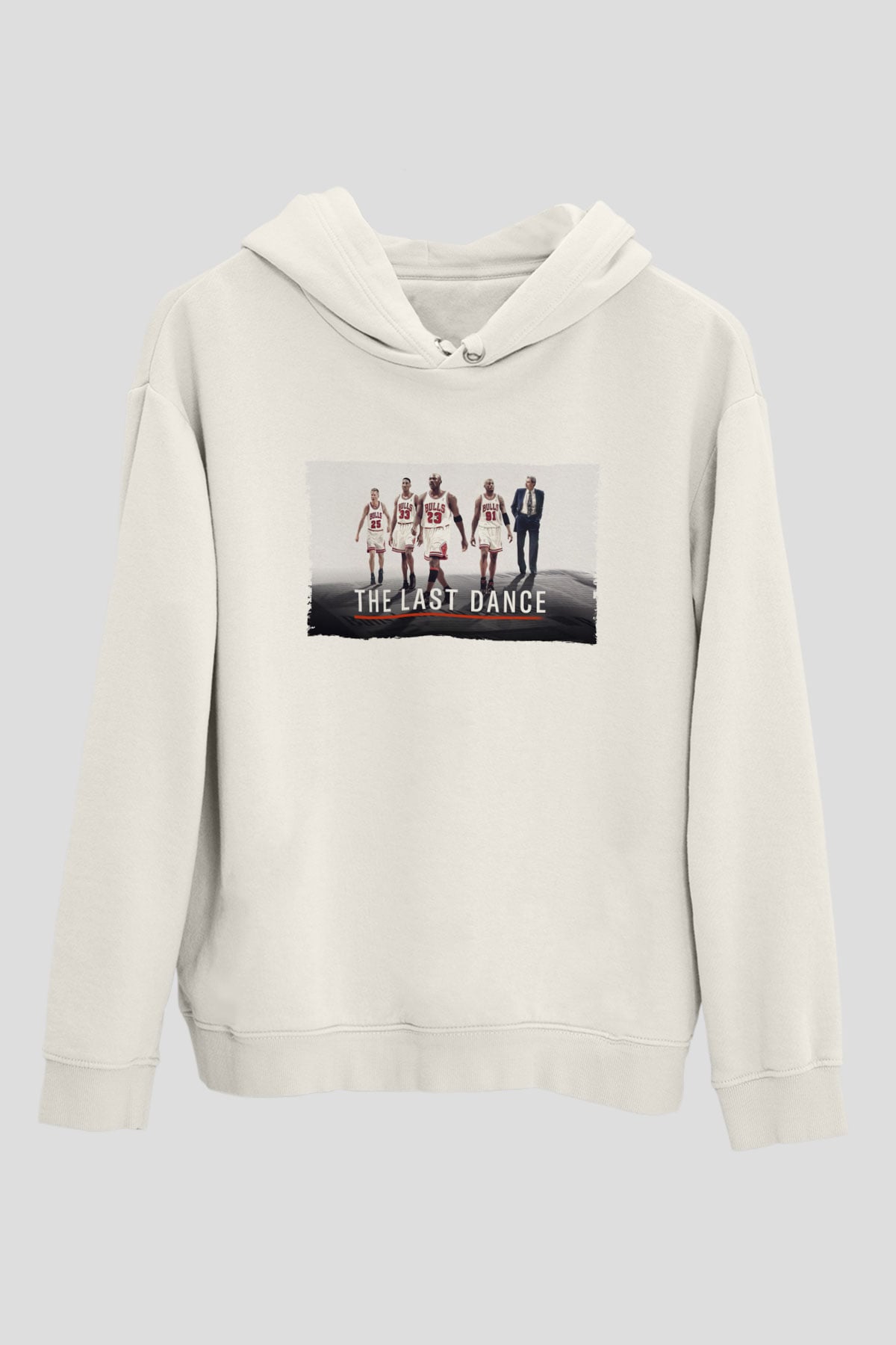 Unisex The Last Dance Baskılı Beyaz Kapüşonlu Sweatshirt