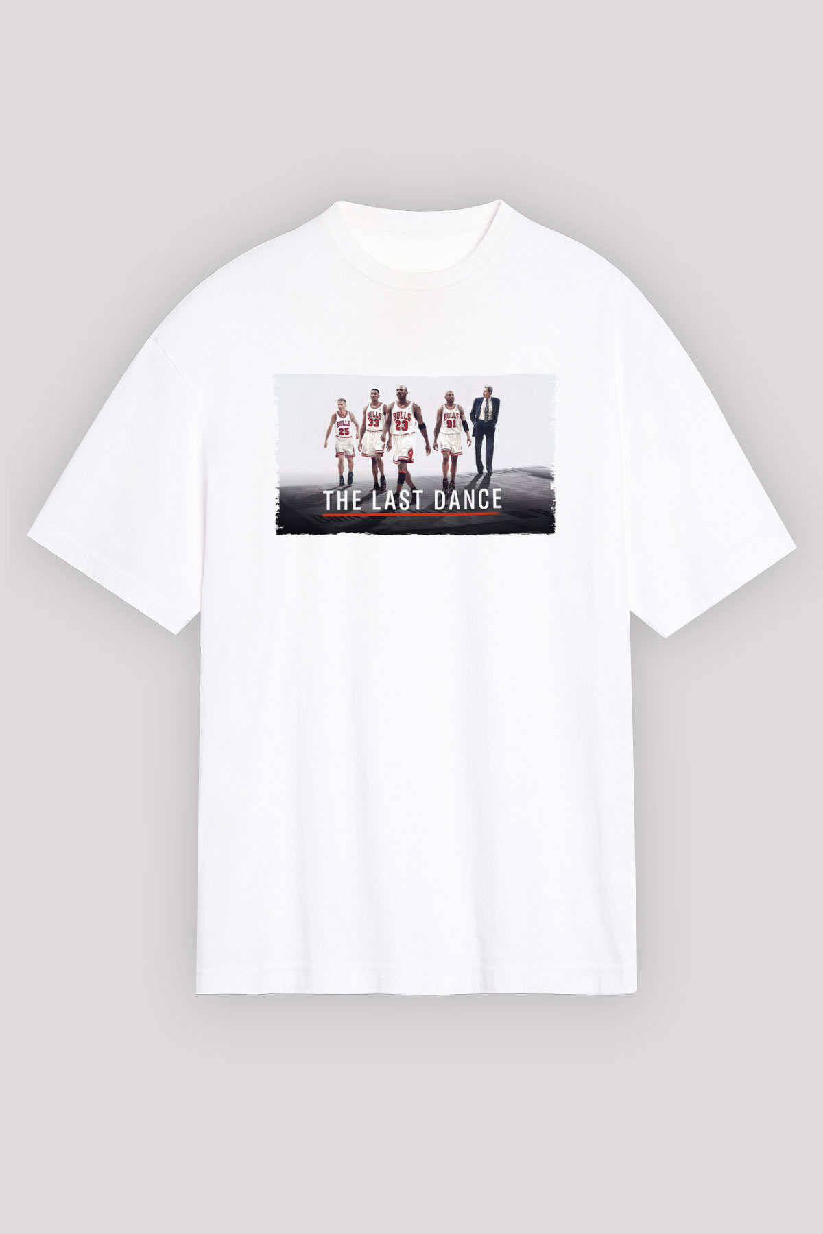 Unisex The Last Dance Baskılı Beyaz Oversize Tişört