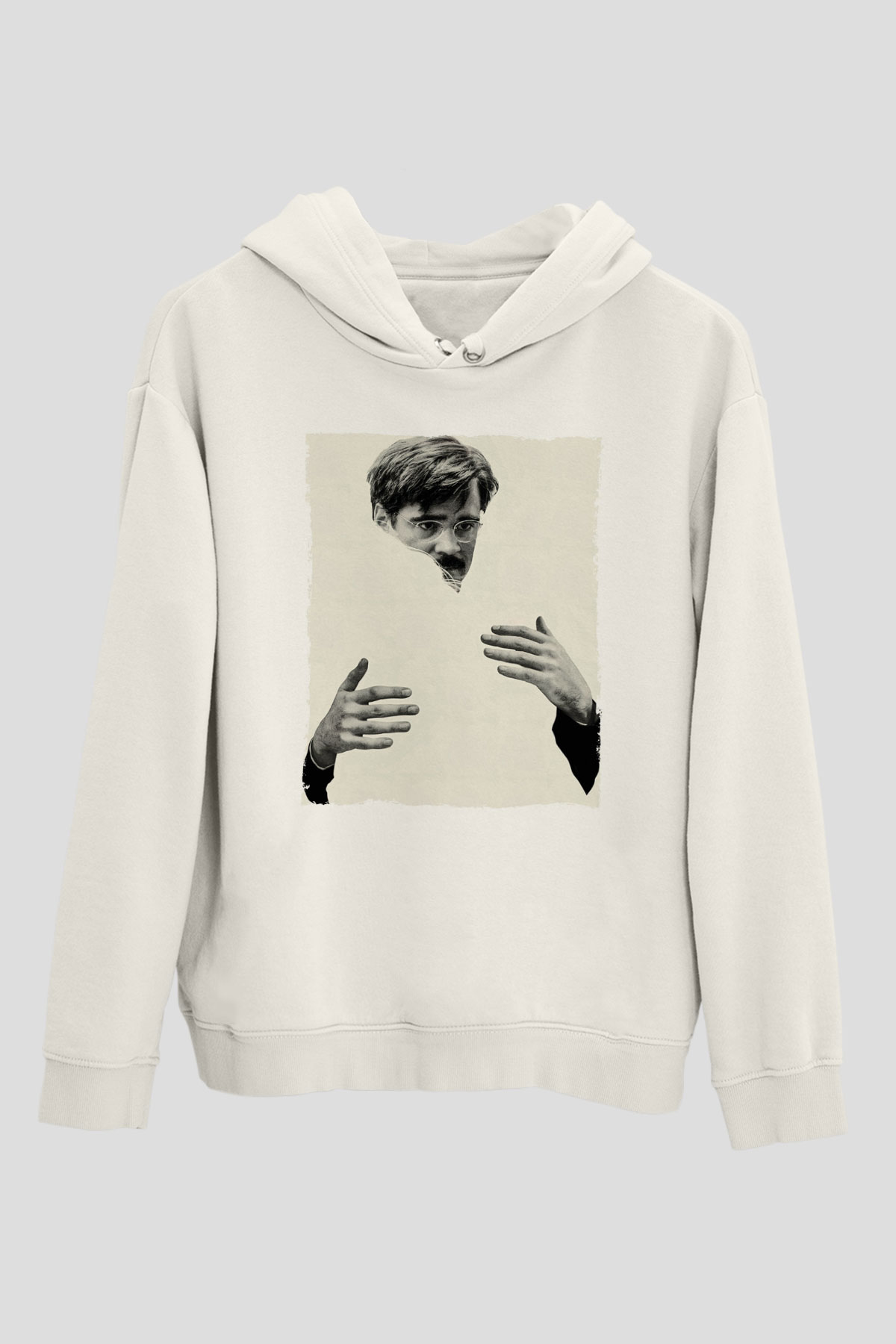 Unisex The Lobster Baskılı Beyaz Kapüşonlu Sweatshirt