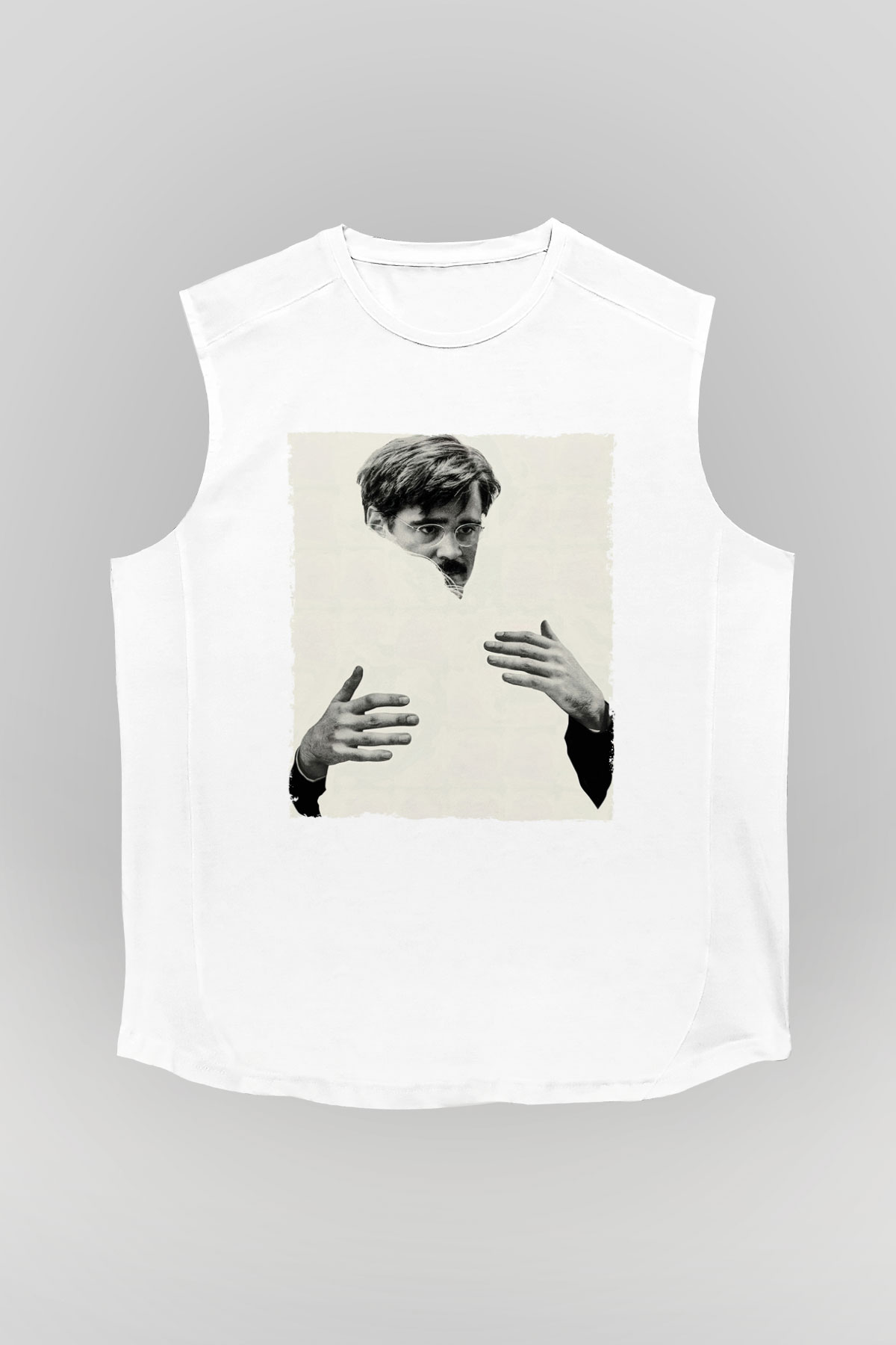 Unisex The Lobster Baskılı Beyaz Kolsuz Tshirt