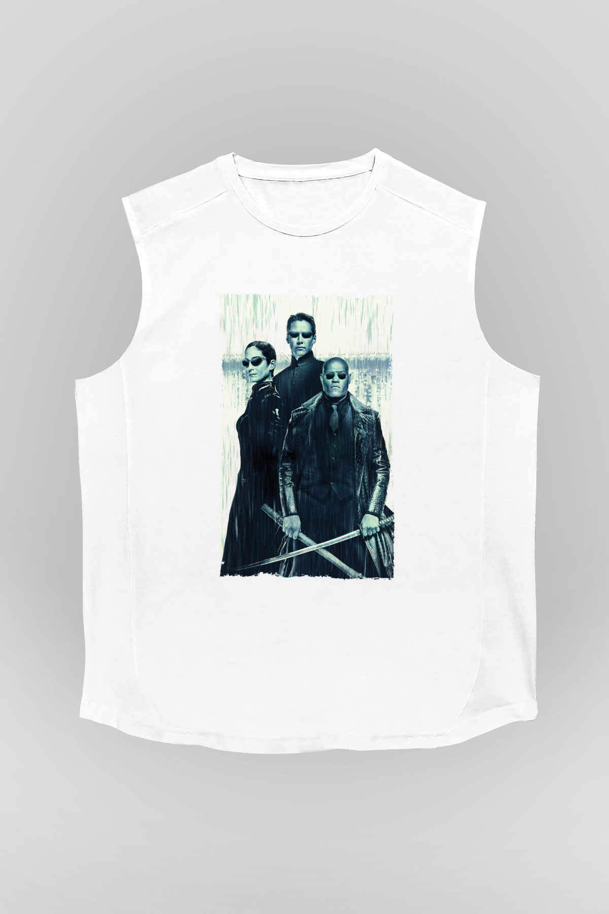 Unisex The Matrix Revolutions Baskılı Beyaz Kolsuz Tişört