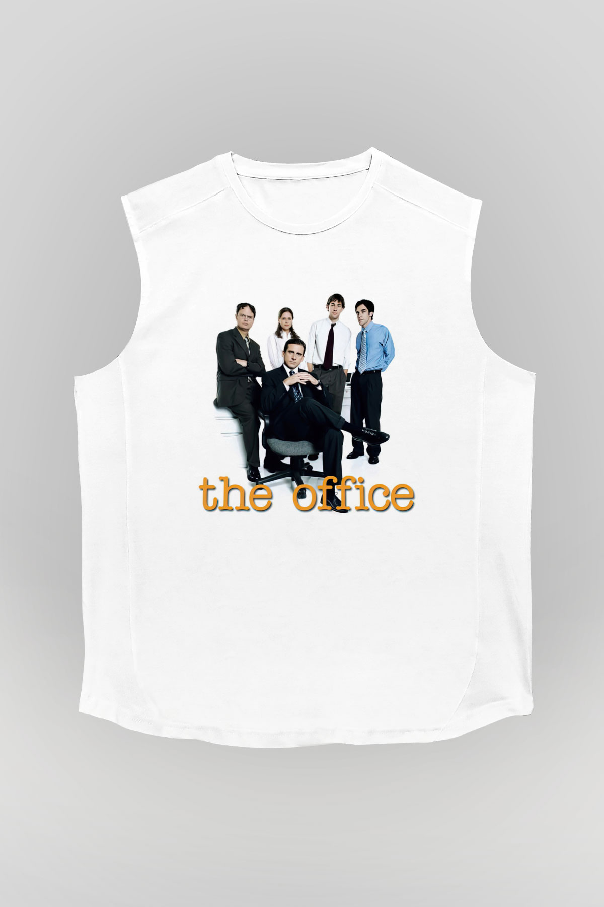 Unisex The Office Baskılı Beyaz Kolsuz Tshirt