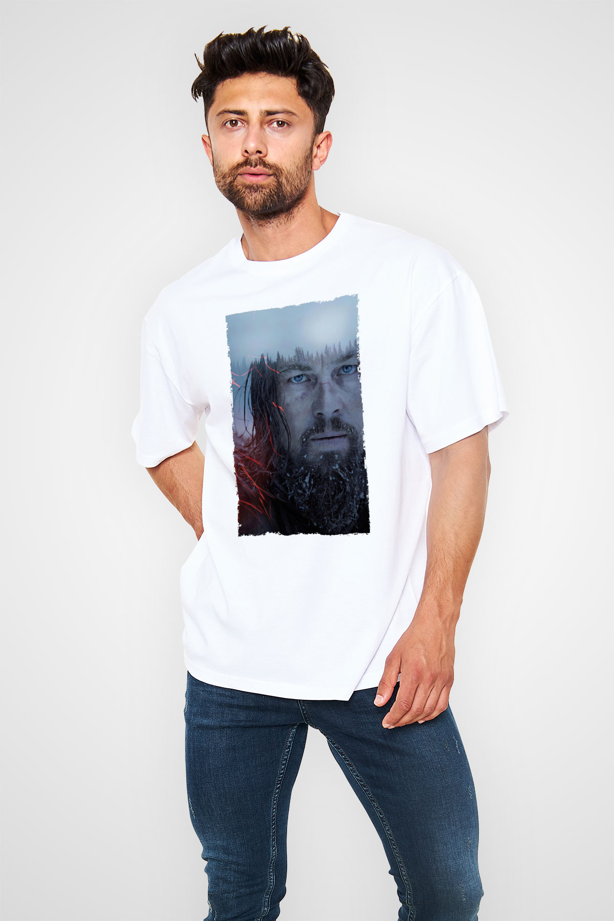 Unisex The Revenant Baskılı Beyaz T-shirt