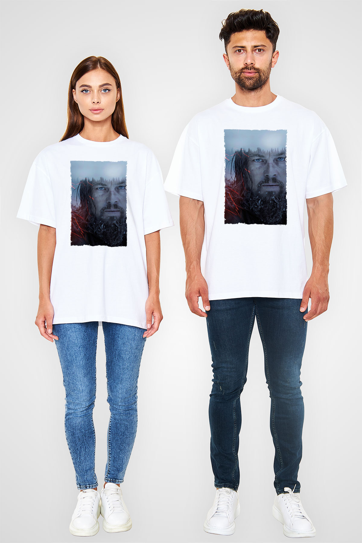Unisex The Revenant Baskılı Beyaz T-shirt