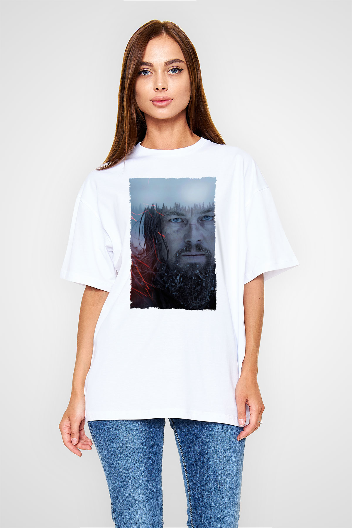 Unisex The Revenant Baskılı Beyaz T-shirt